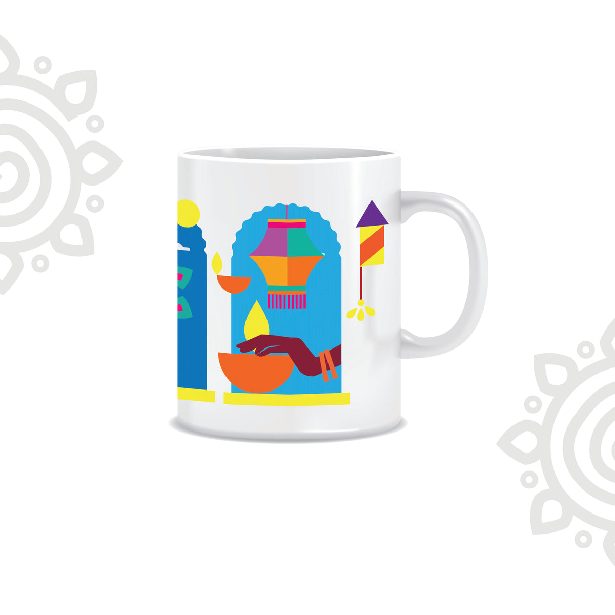 Deepawali Collection | Colorful Ceramic Coffee Mug | Style #15