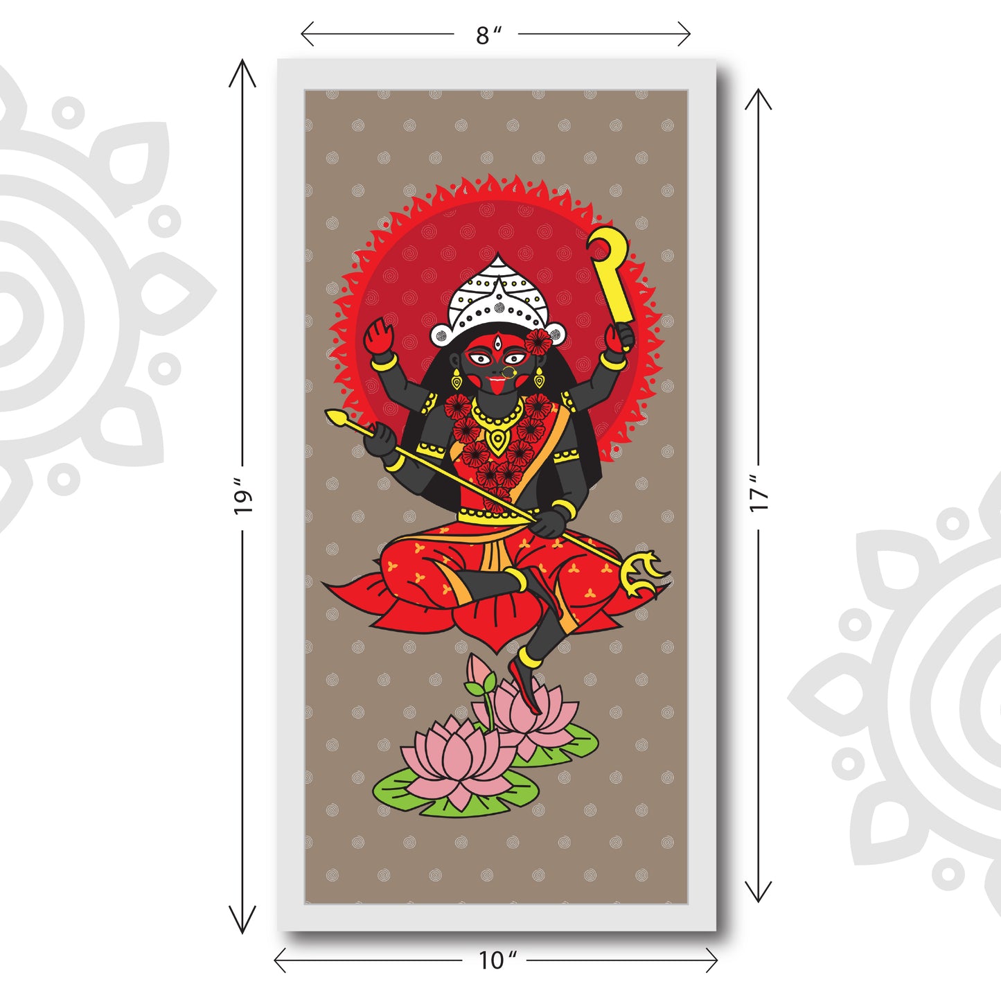 Pre-booking | Maha Kali | Style #4 | 8 X 17 Inch | Divine Wall Art for Home and Office