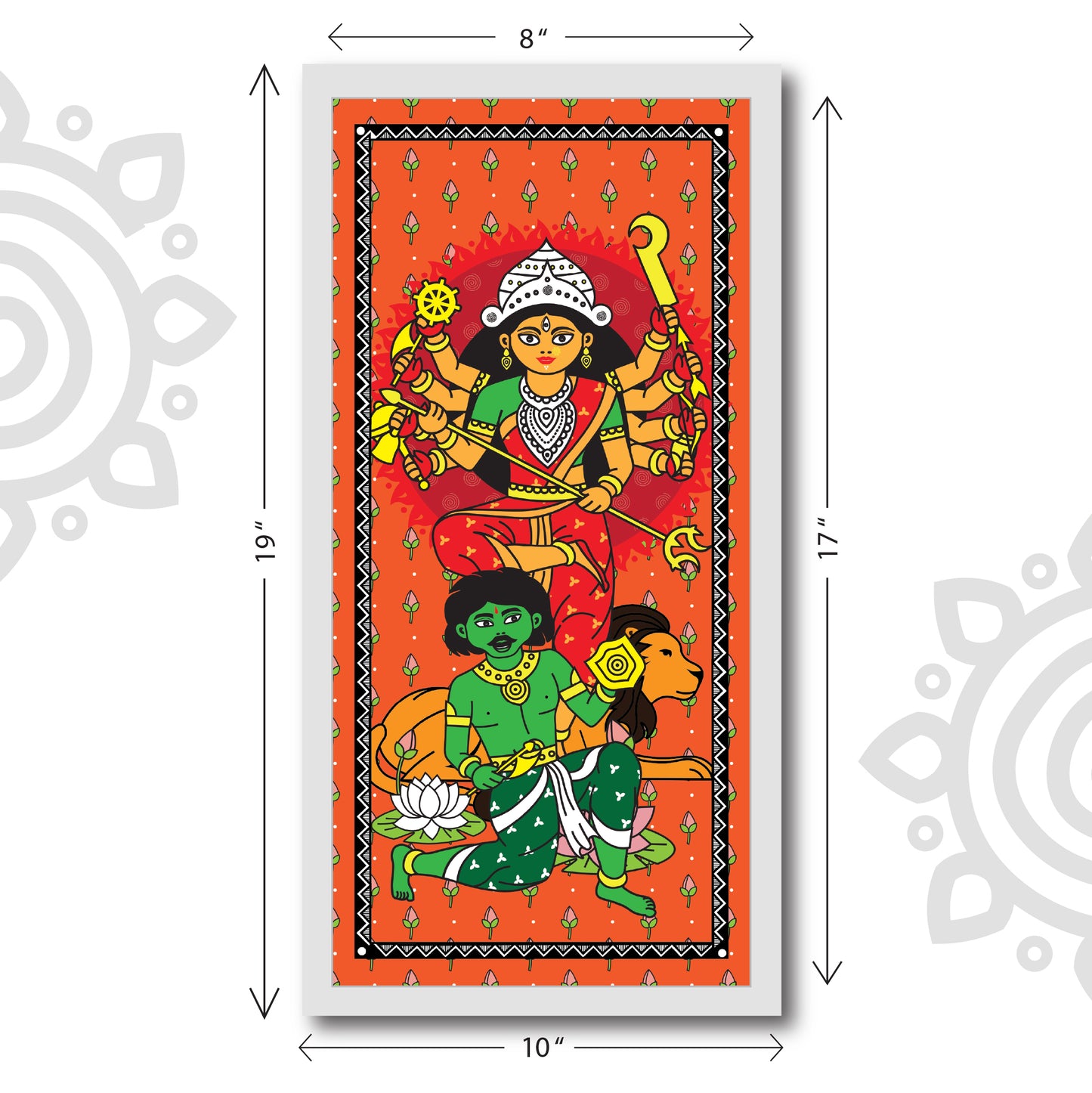Durga Shundari | Style #2 | 8 X 17 Inch | Divine Wall Art for Home and Office