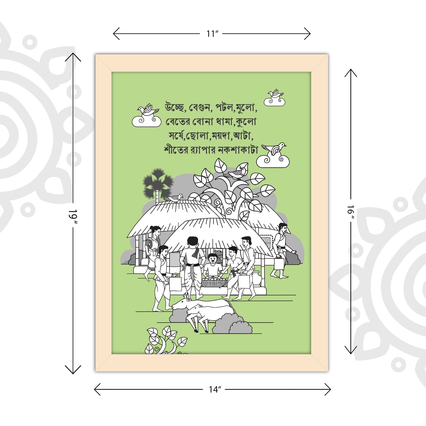Pre-booking | Kumor Parar Gorur Gari | Style #3 | A3 Size | Essence of Bengal | Wall Art for Home and Office Decoration