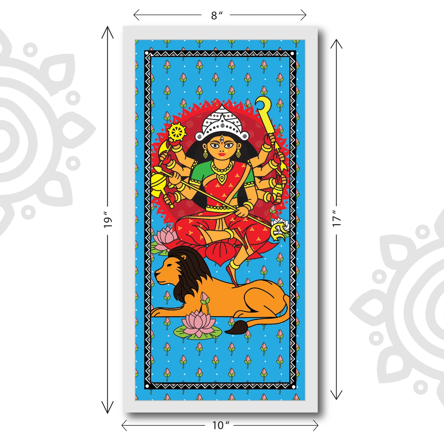 Durga Shundari | Style #3 | 8 X 17 Inch | Divine Wall Art for Home and Office