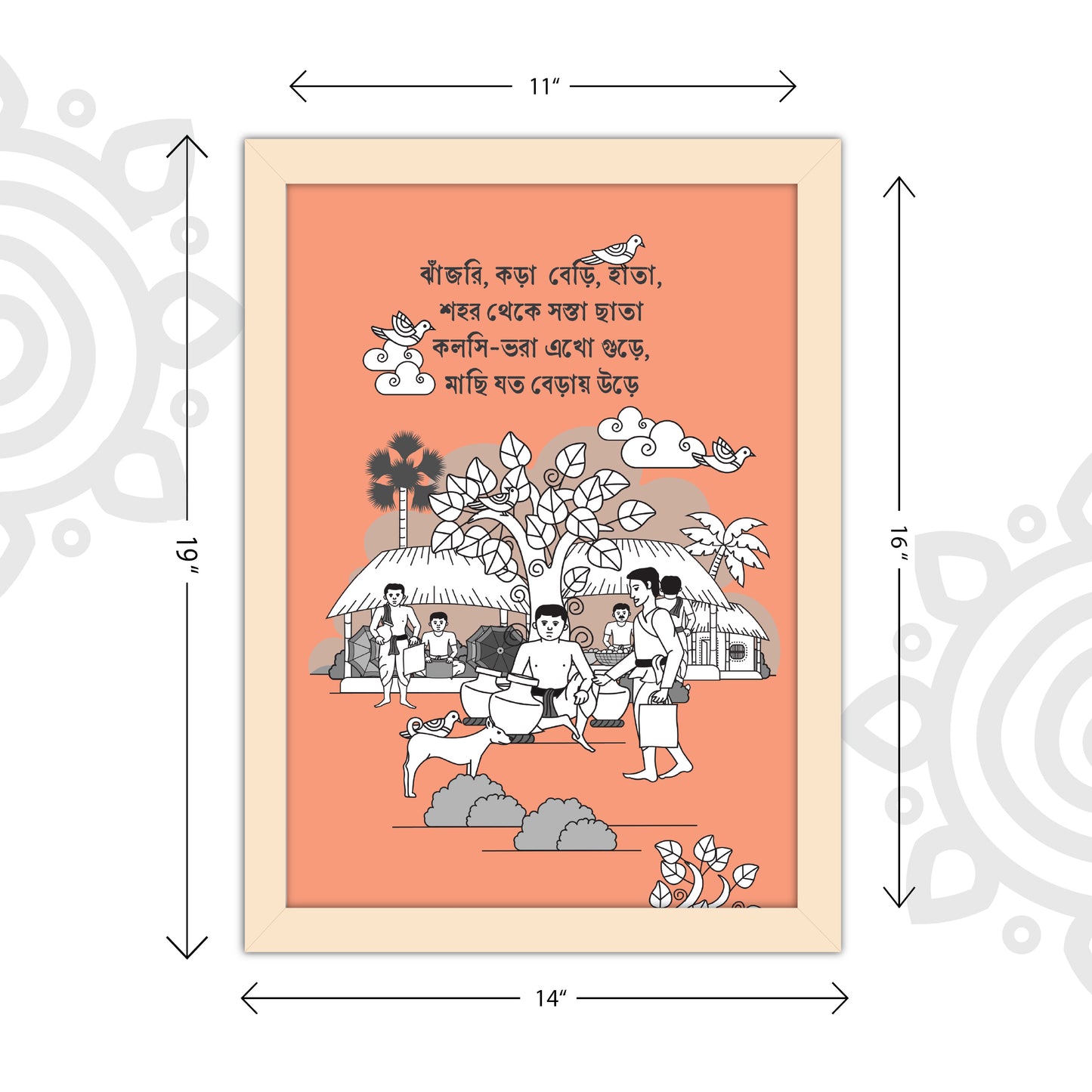 Pre-booking | Kumor Parar Gorur Gari | Style #4 | A3 Size | Essence of Bengal | Wall Art for Home and Office Decoration