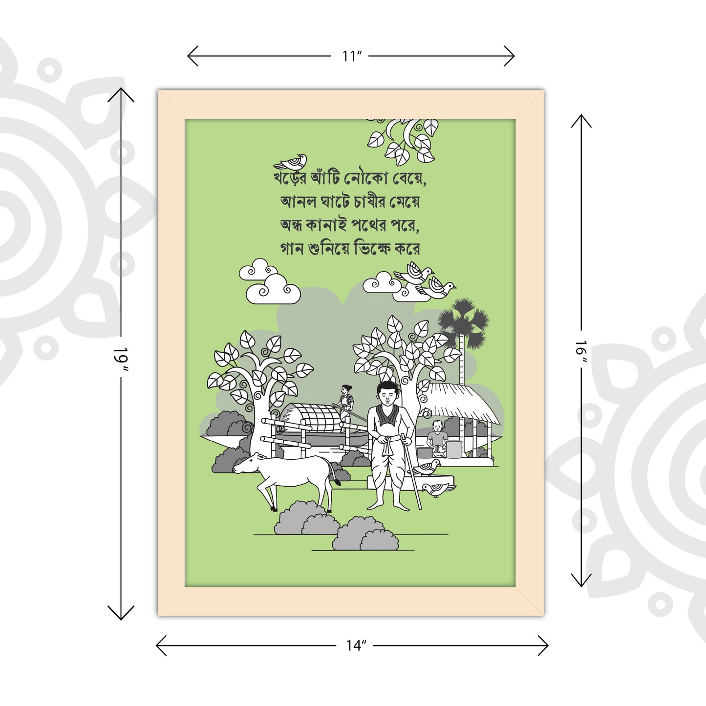 Pre-booking | Kumor Parar Gorur Gari | Style #5 | A3 Size | Essence of Bengal | Wall Art for Home and Office Decoration
