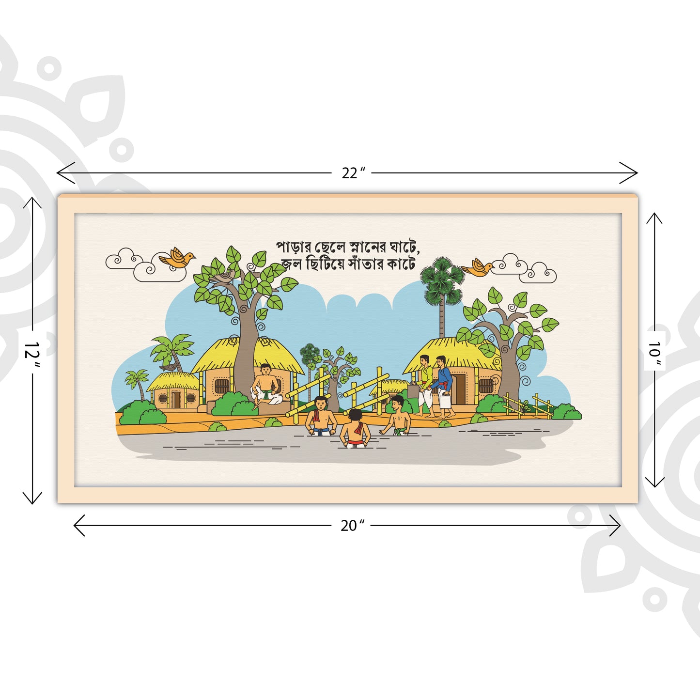 Pre-booking | Kumor Parar Gorur Gari | Style #6 | 10X20 Inch | Essence of Bengal | Wall Art for Home and Office Decoration
