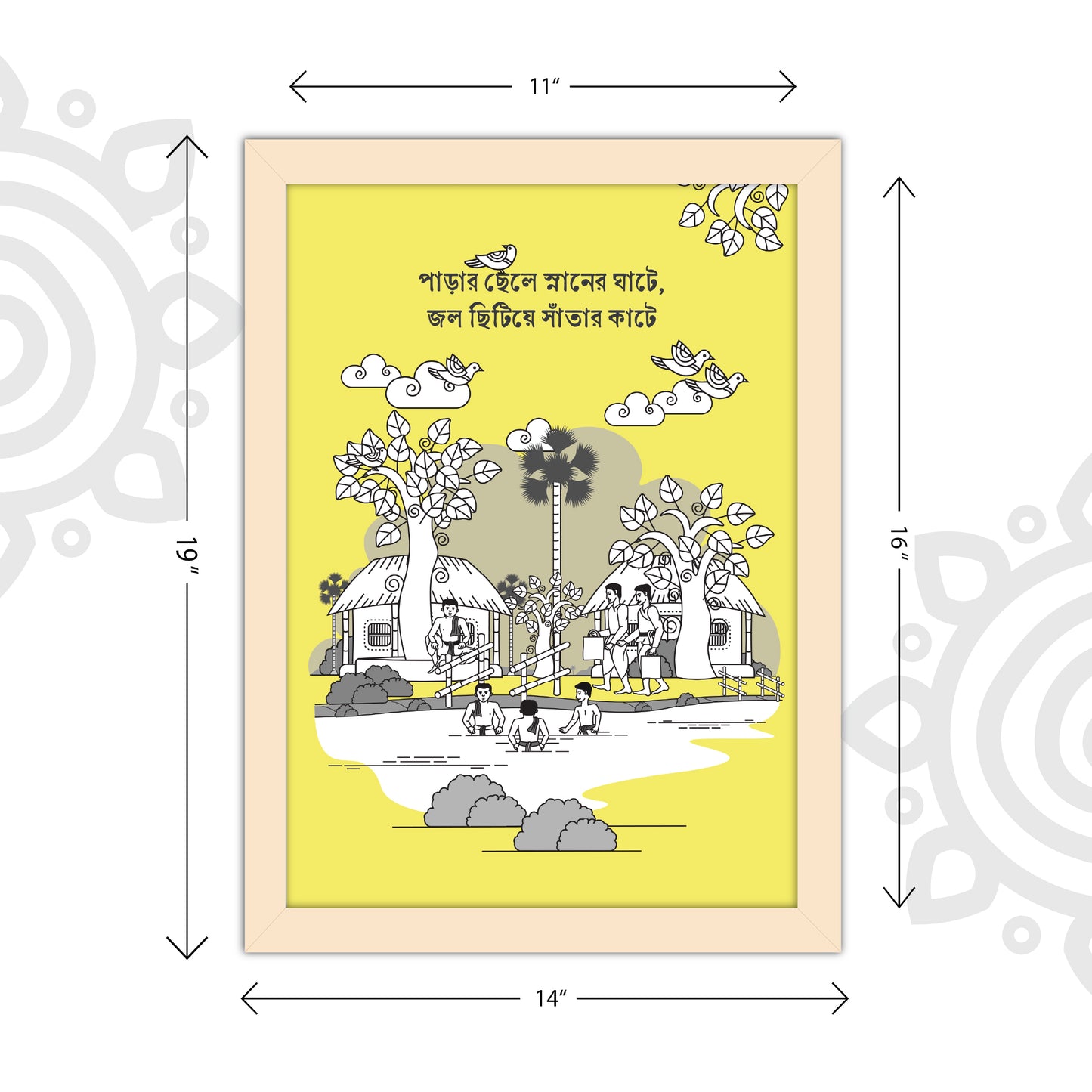 Pre-booking | Kumor Parar Gorur Gari | Style #6 | A3 Size | Essence of Bengal | Wall Art for Home and Office Decoration