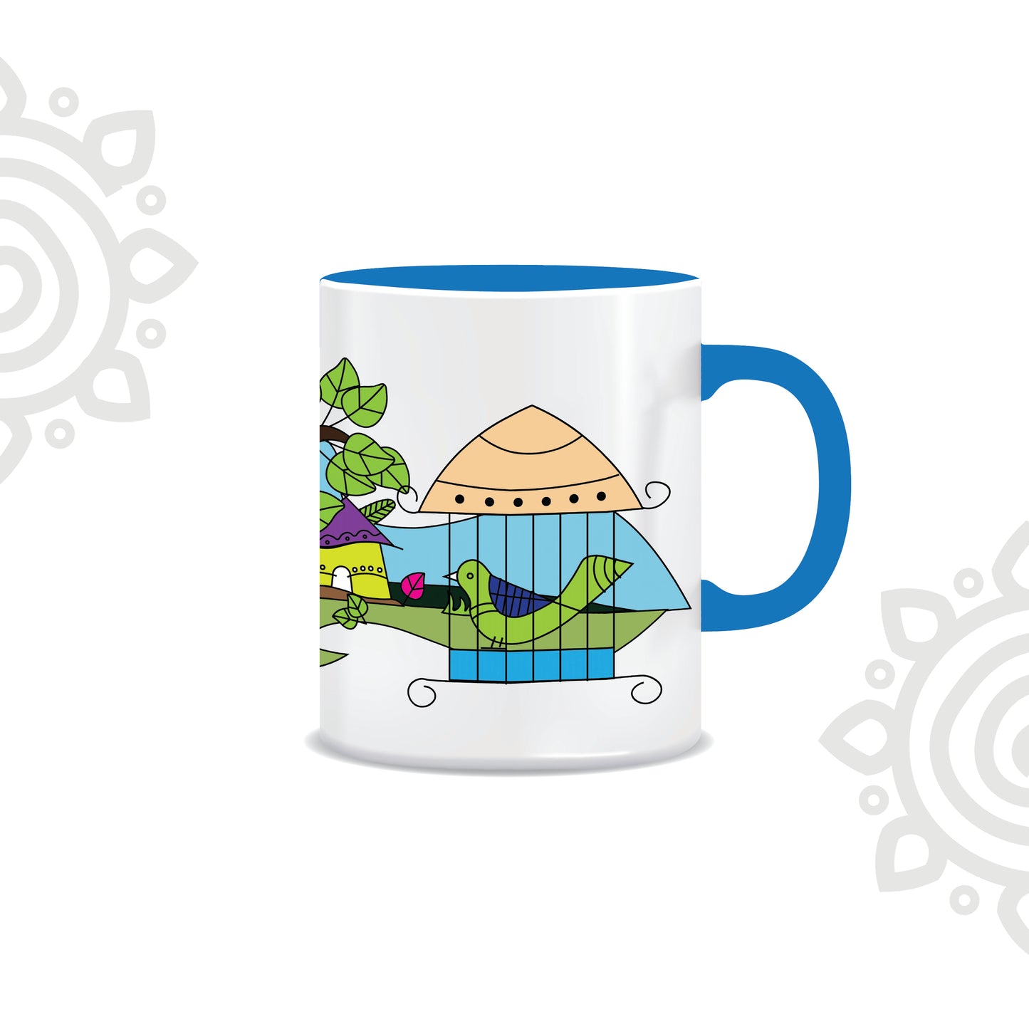 Khanchar Pakhi | Dual Tone Ceramic Coffee Mug | Style #6