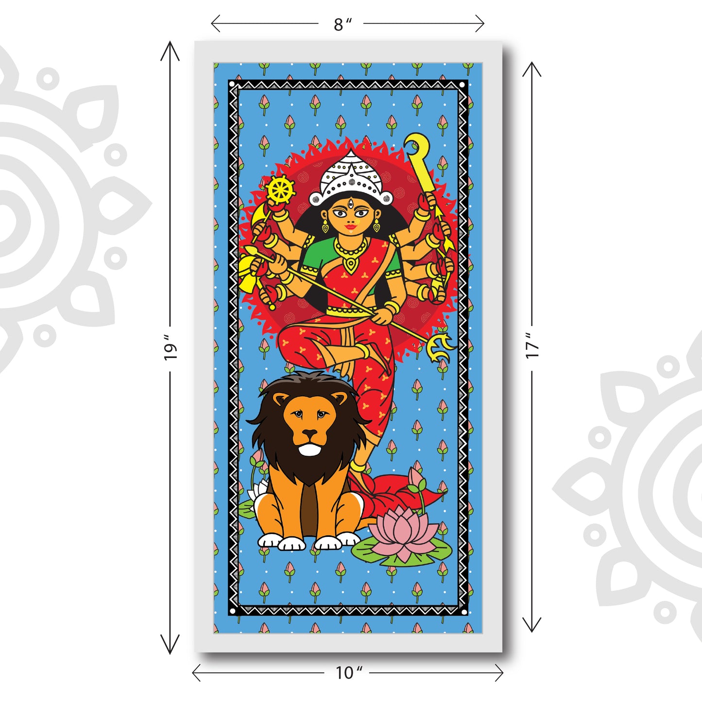 Durga Shundari | Style #1 | 8 X 17 Inch | Divine Wall Art for Home and Office