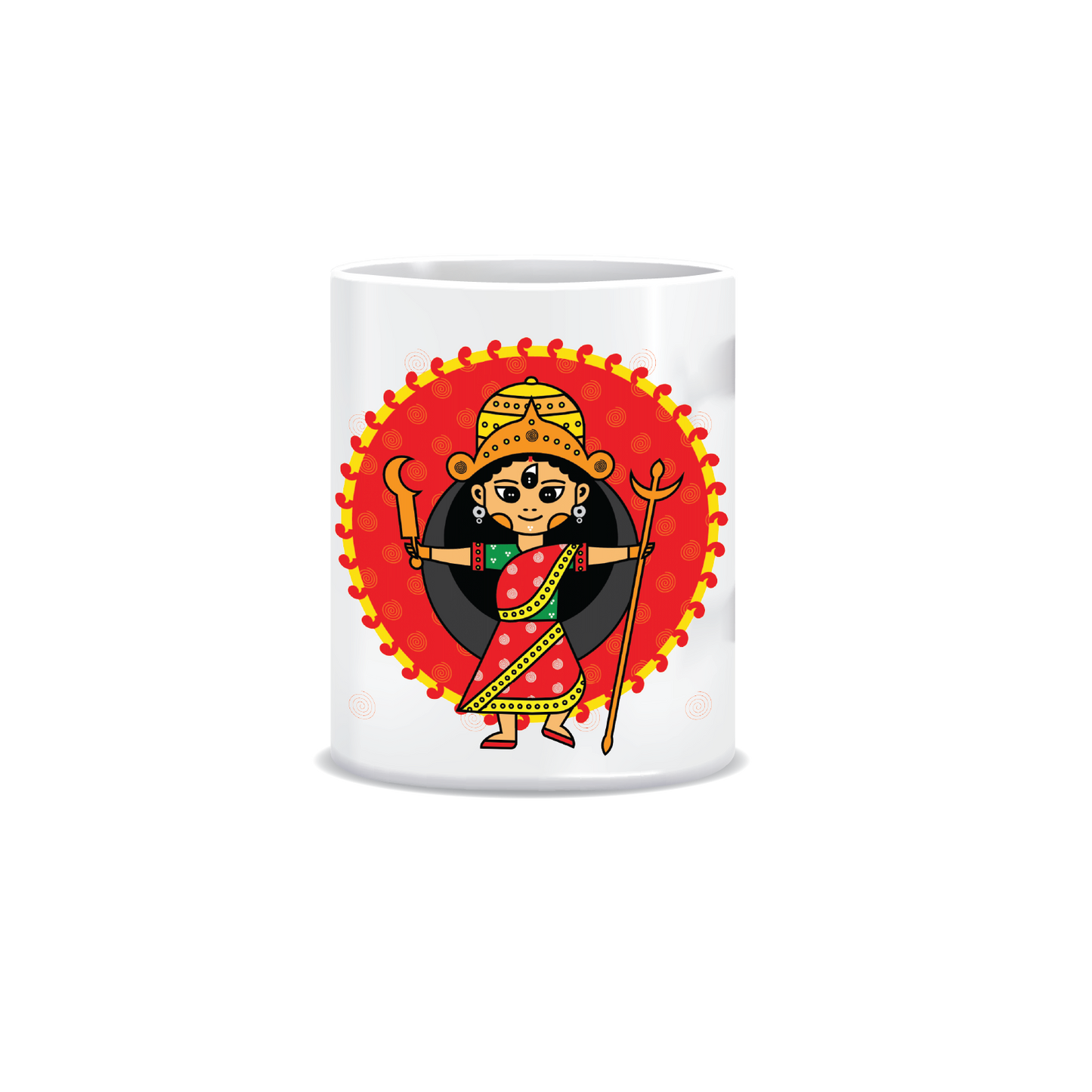 Goddess Durga - 2 | Maa Durga | White Ceramic Coffee Mug | Printed | Motivational | 325 ML | Pack of 1