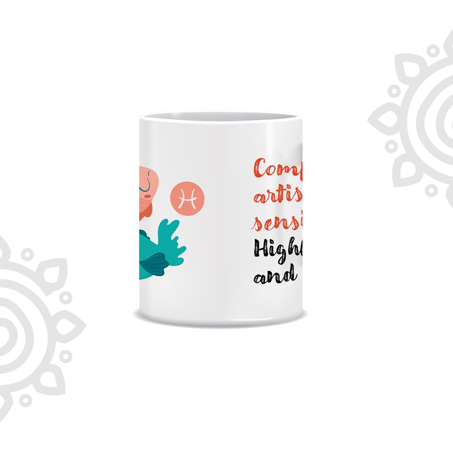 White Ceramic Coffee Mug | Zodiac Sign | Pisces | 325 ML | Pack of 1
