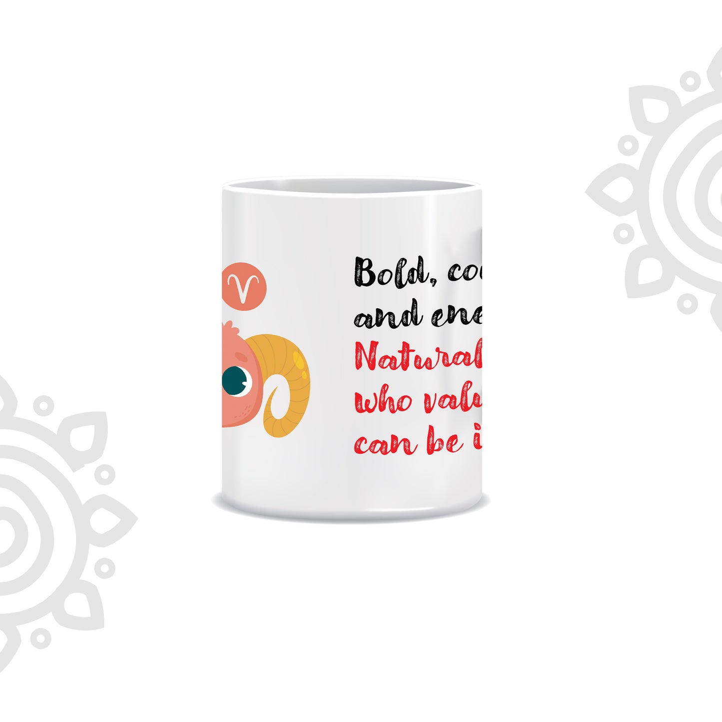 White Ceramic Coffee Mug | Zodiac Sign | Aries | 325 ML | Pack of 1