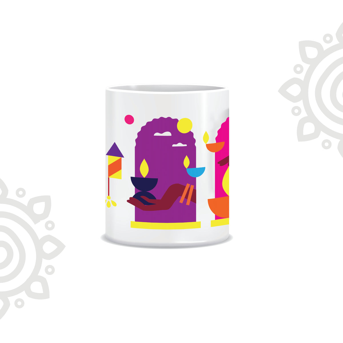 Deepawali Collection | Colorful Ceramic Coffee Mug | Style #13