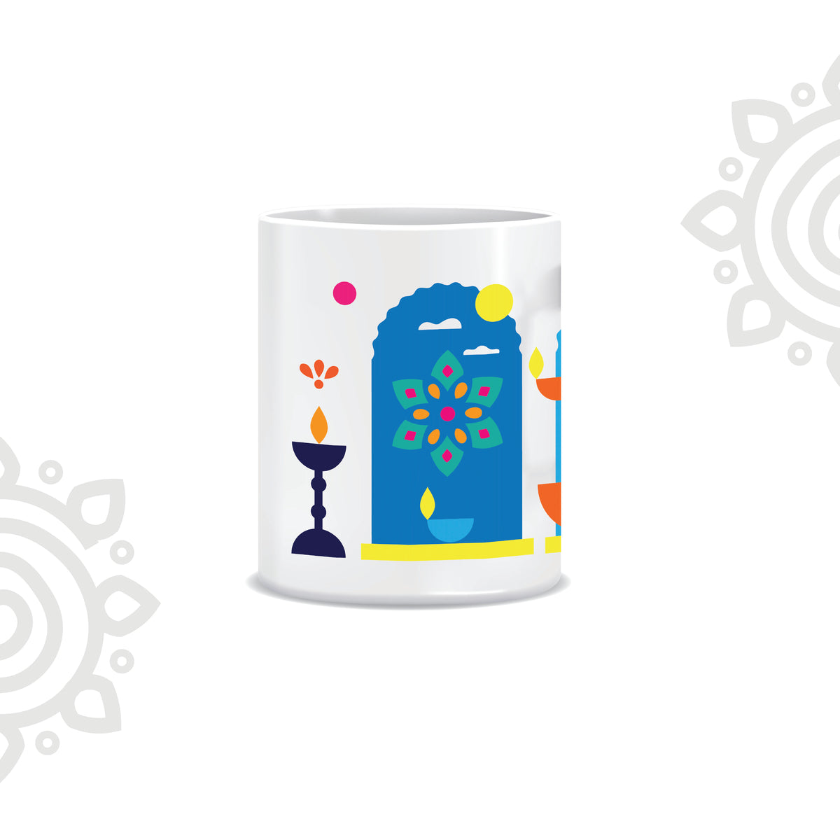 Deepawali Collection | Colorful Ceramic Coffee Mug | Style #15