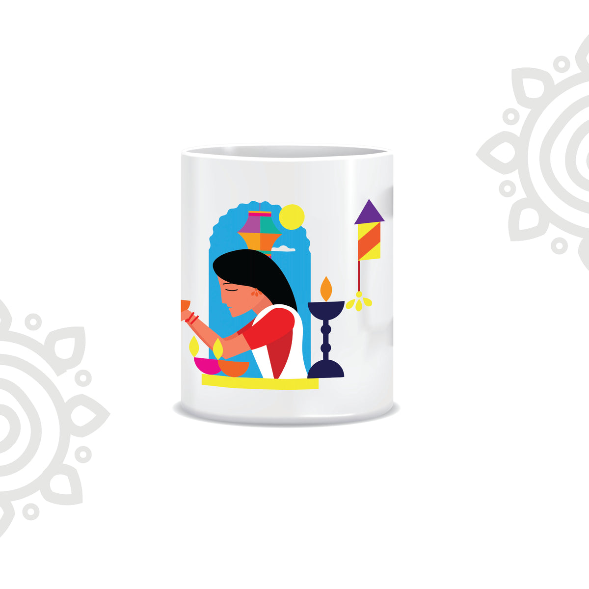 Deepawali Collection | Colorful Ceramic Coffee Mug | Style #17