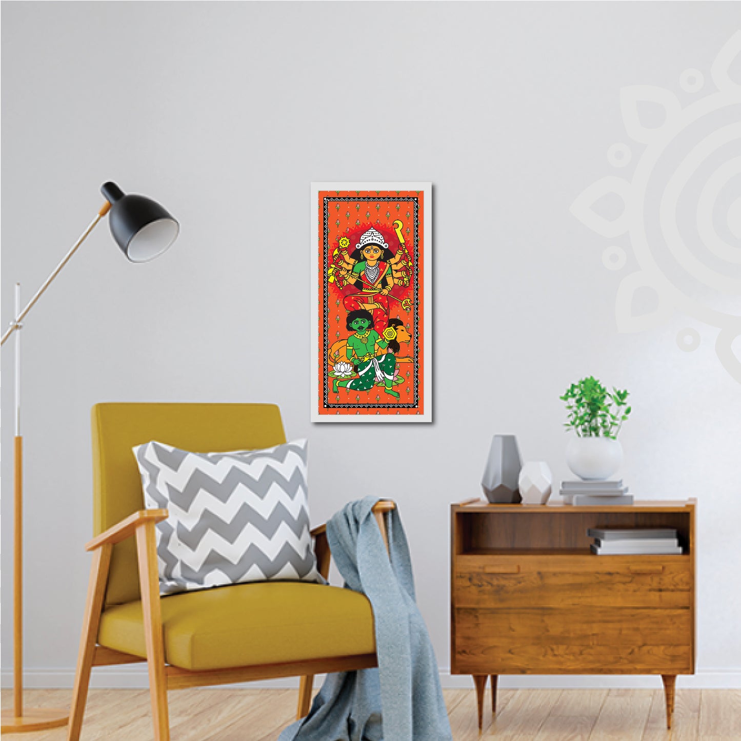 Durga Shundari | Style #2 | 8 X 17 Inch | Divine Wall Art for Home and Office