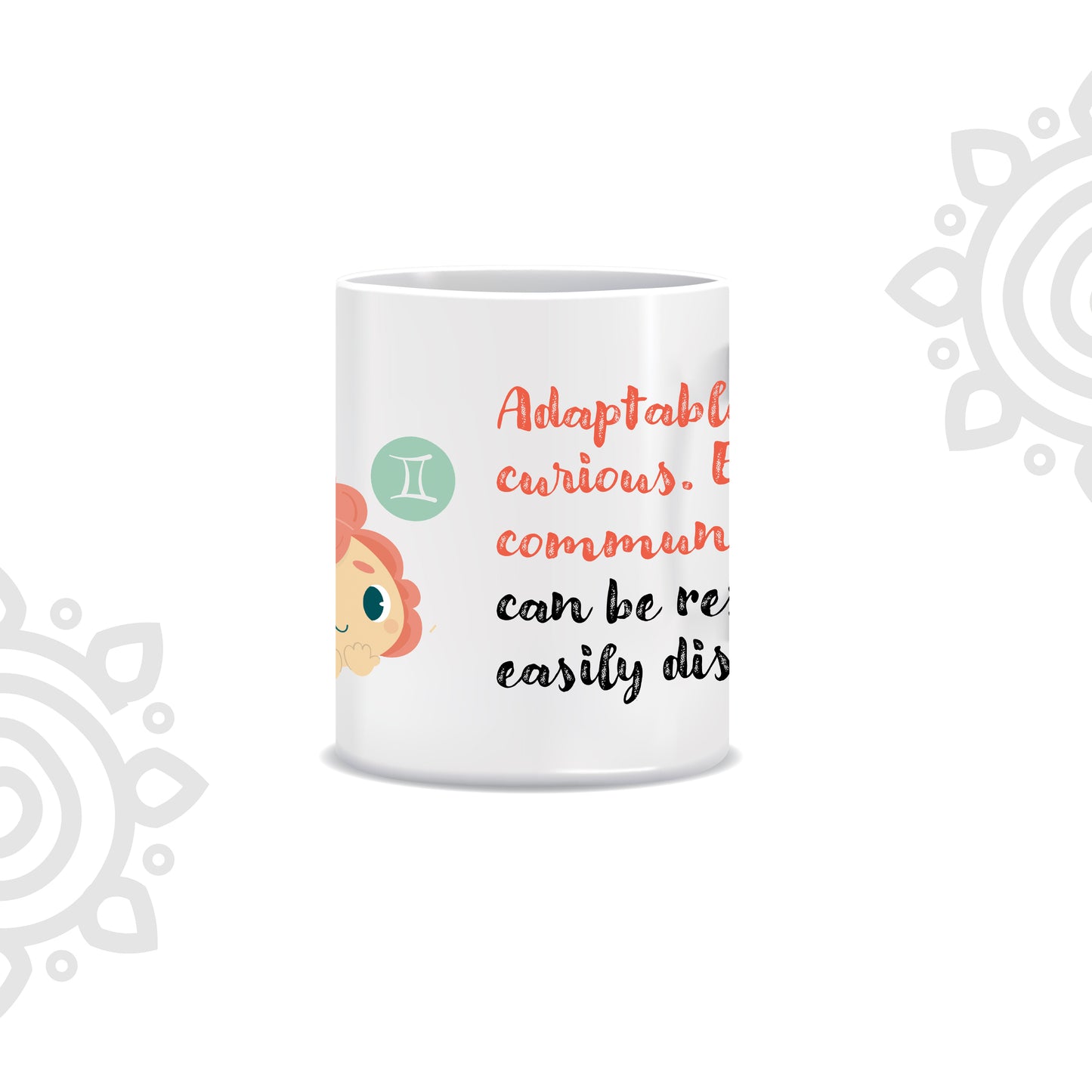 White Ceramic Coffee Mug | Zodiac Sign | Gemini | 325 ML | Pack of 1