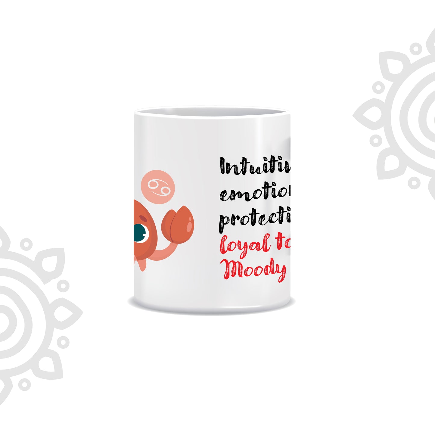 White Ceramic Coffee Mug | Zodiac Sign | Cancer | 325 ML | Pack of 1