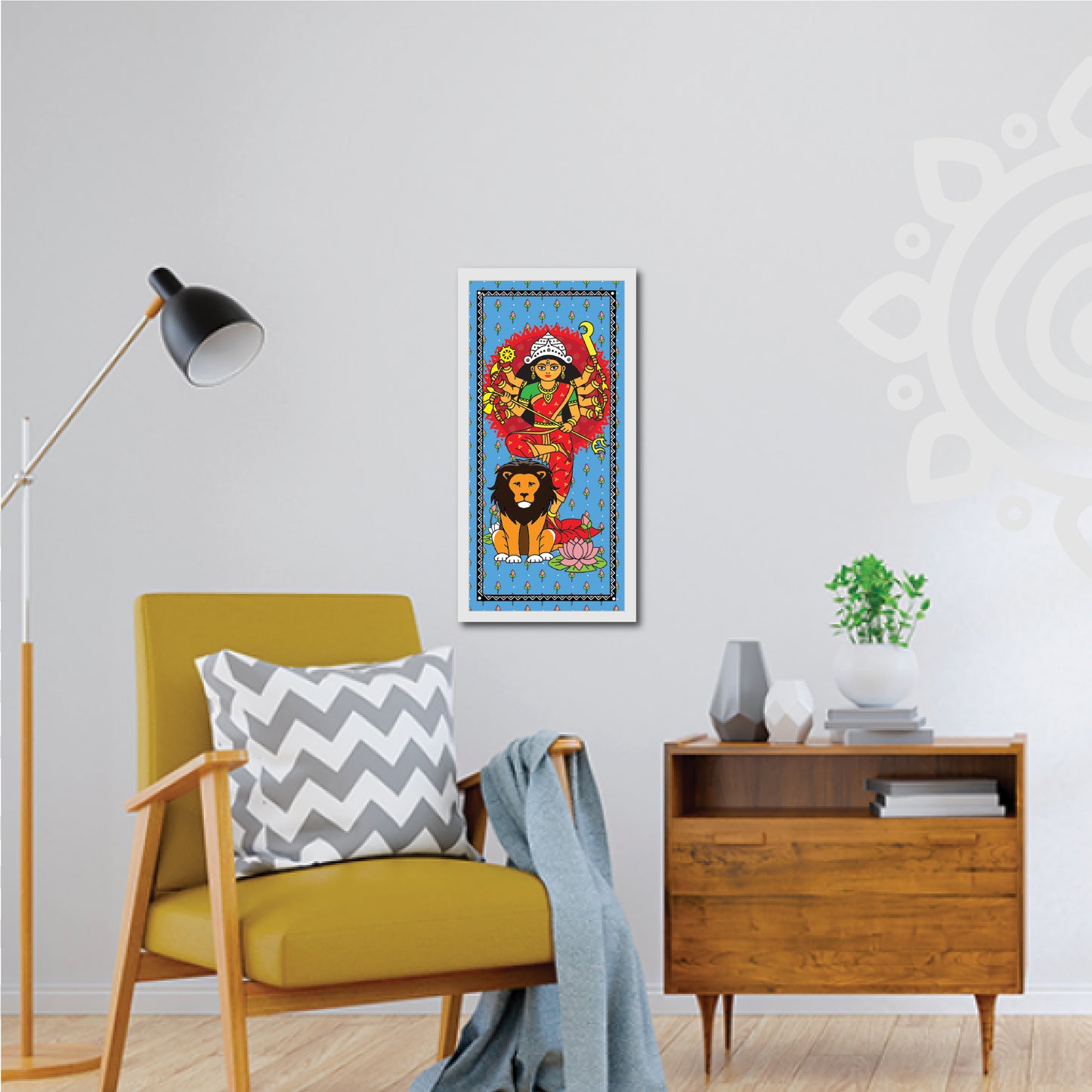 Durga Shundari | Style #1 | 8 X 17 Inch | Divine Wall Art for Home and Office