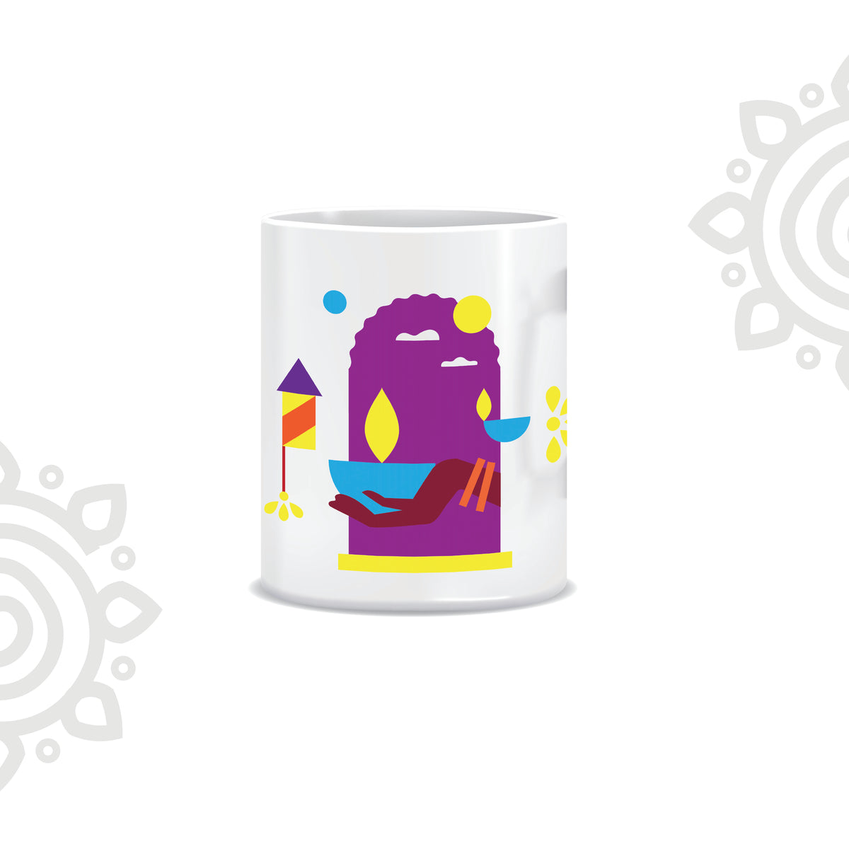 Deepawali Collection | Colorful Ceramic Coffee Mug | Style #8