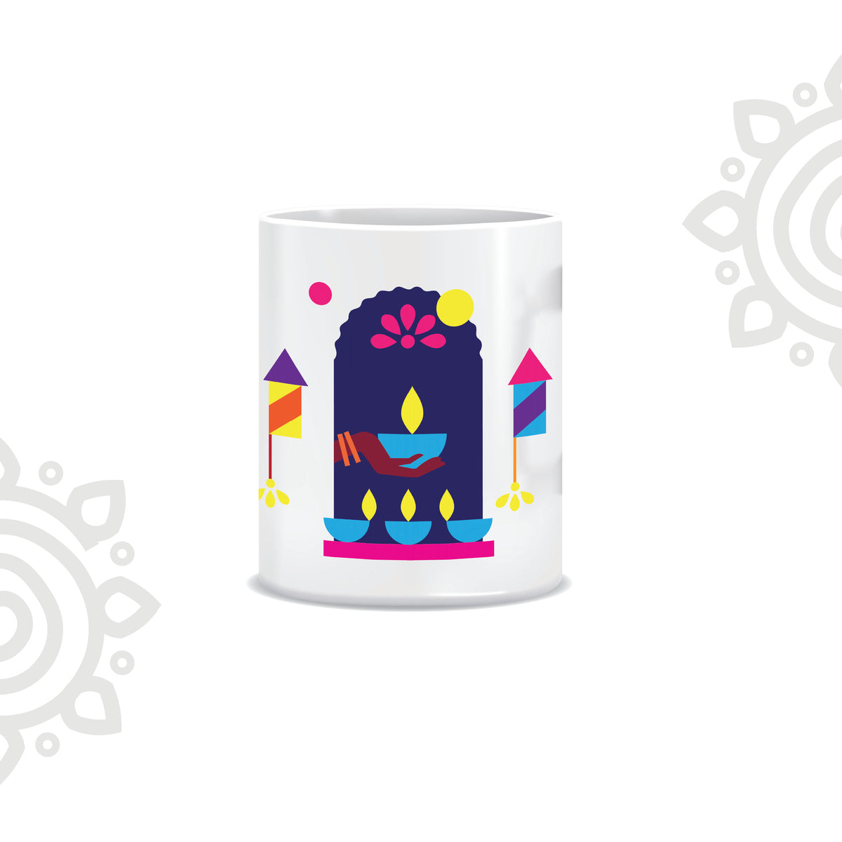 Deepawali Collection | Colorful Ceramic Coffee Mug | Style #9