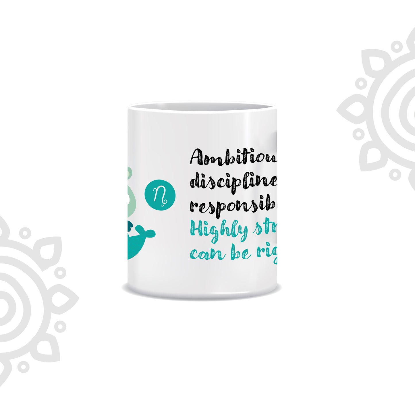 White Ceramic Coffee Mug | Zodiac Sign | Capricorn | 325 ML | Pack of 1