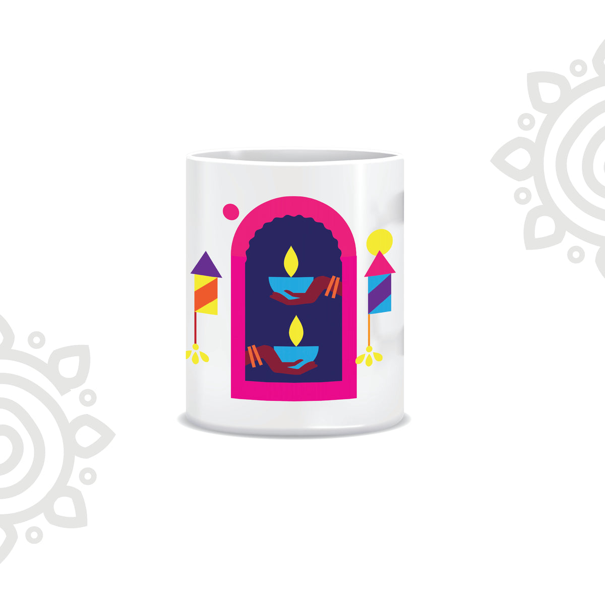 Deepawali Collection | Colorful Ceramic Coffee Mug | Style #10
