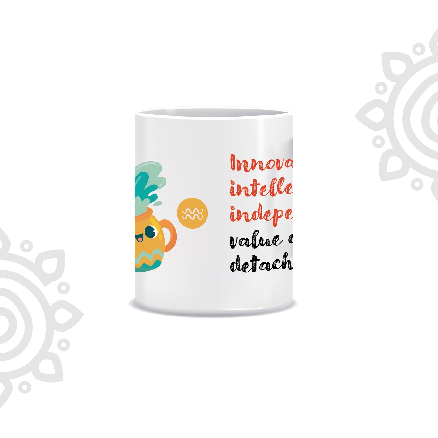 White Ceramic Coffee Mug | Zodiac Sign | Aquarius | 325 ML | Pack of 1