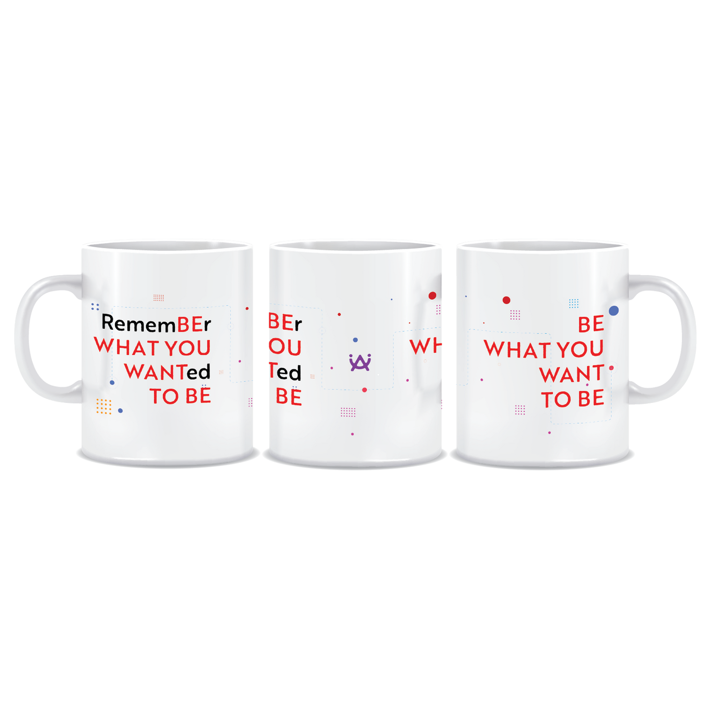 Be What You Want to Be | White Ceramic Coffee Mug | Printed | Motivational | 325 ML | Pack of 1