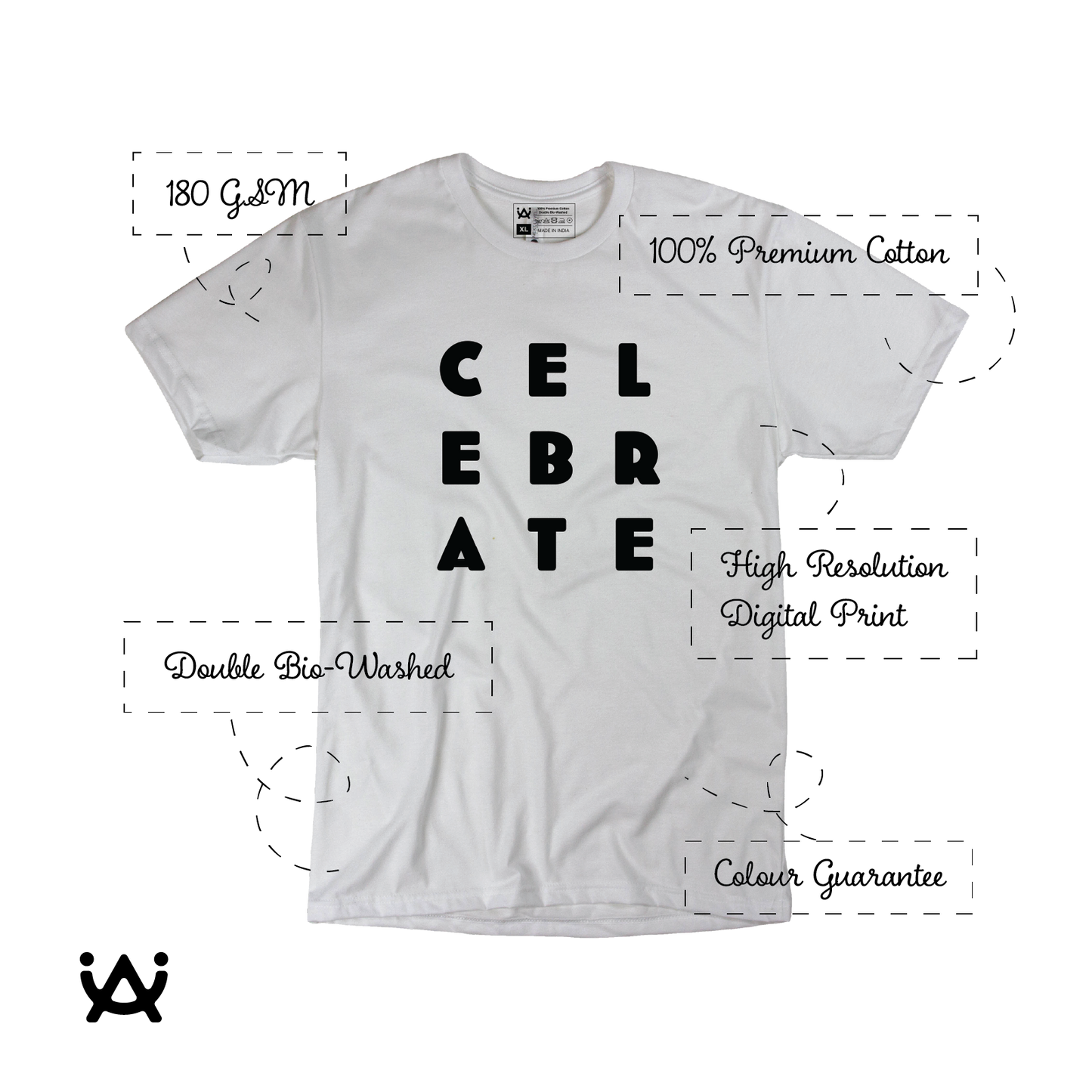 Mens Printed 100% Cotton T-Shirt - Celebrate