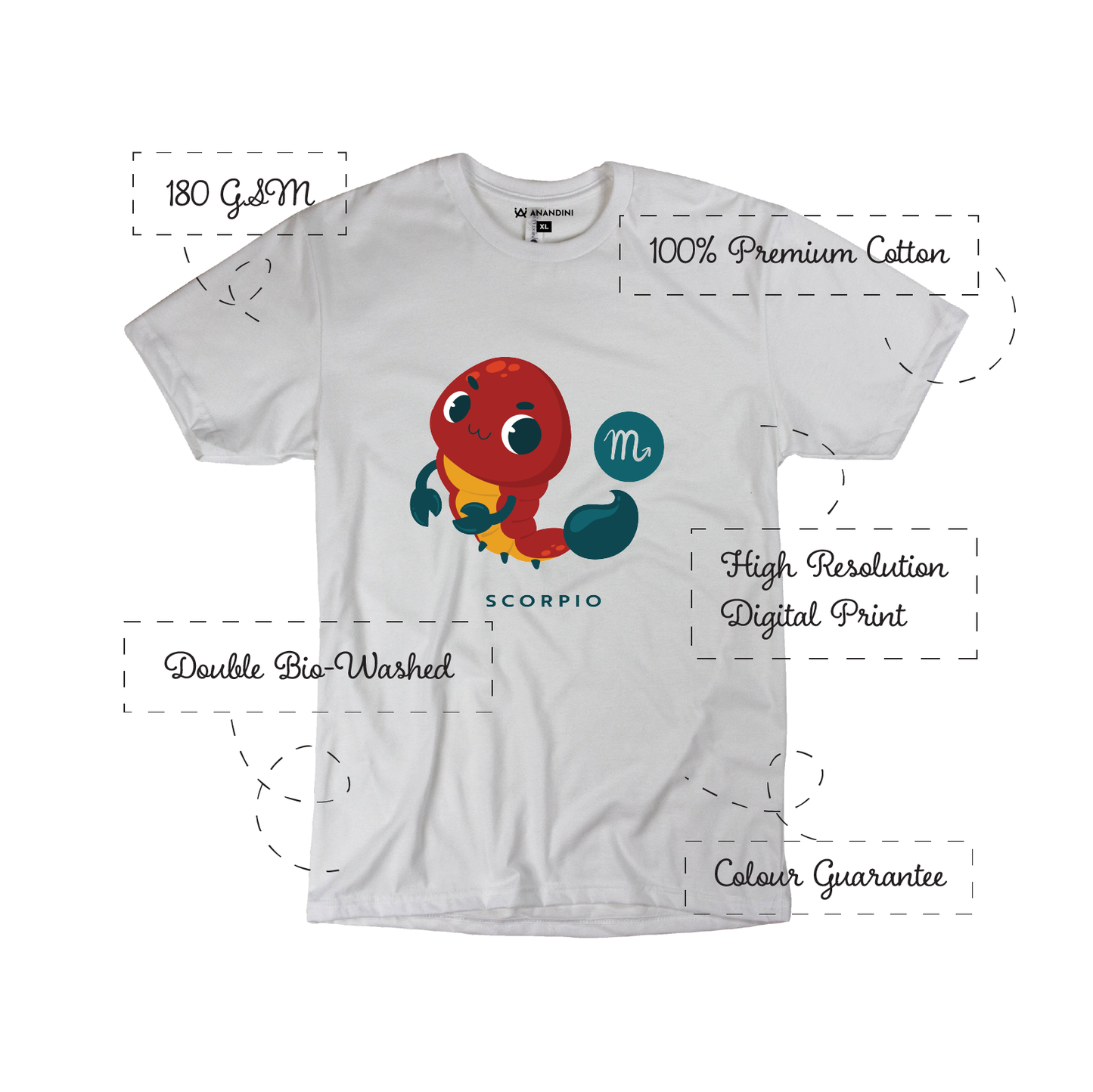 Zodiac Sign - Scorpio - Printed 100% Cotton T-Shirt - Unisex