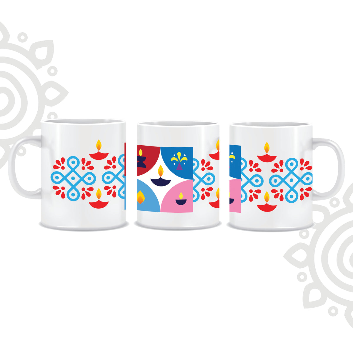 Deepawali Collection | Colorful Ceramic Coffee Mug | Style #12