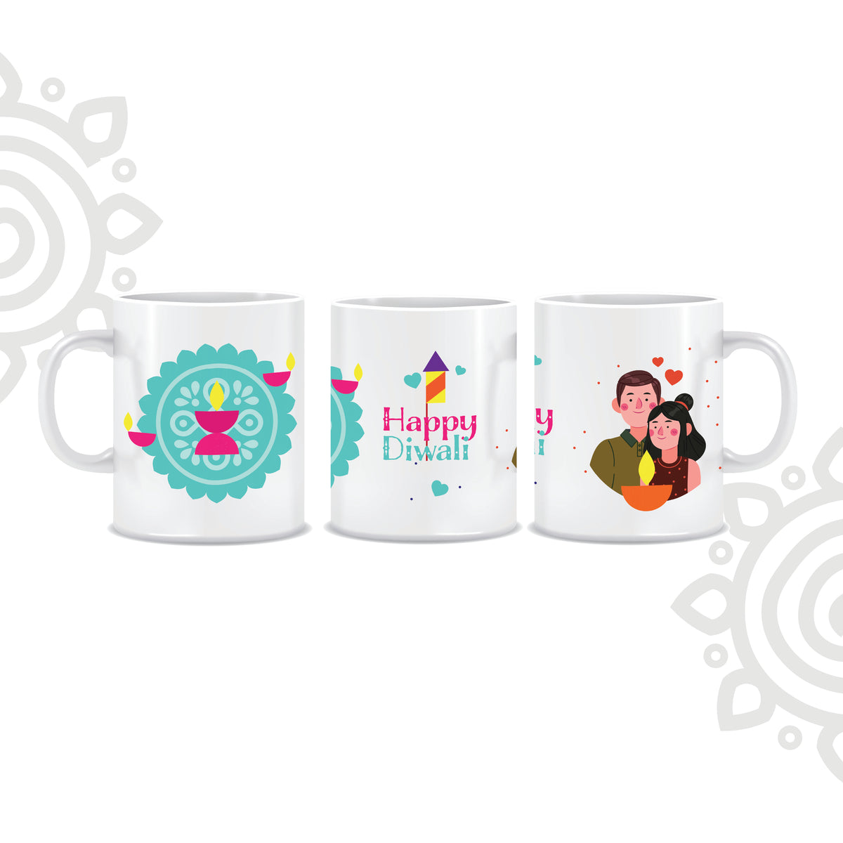Deepawali Collection | Colorful Ceramic Coffee Mug | Style #2