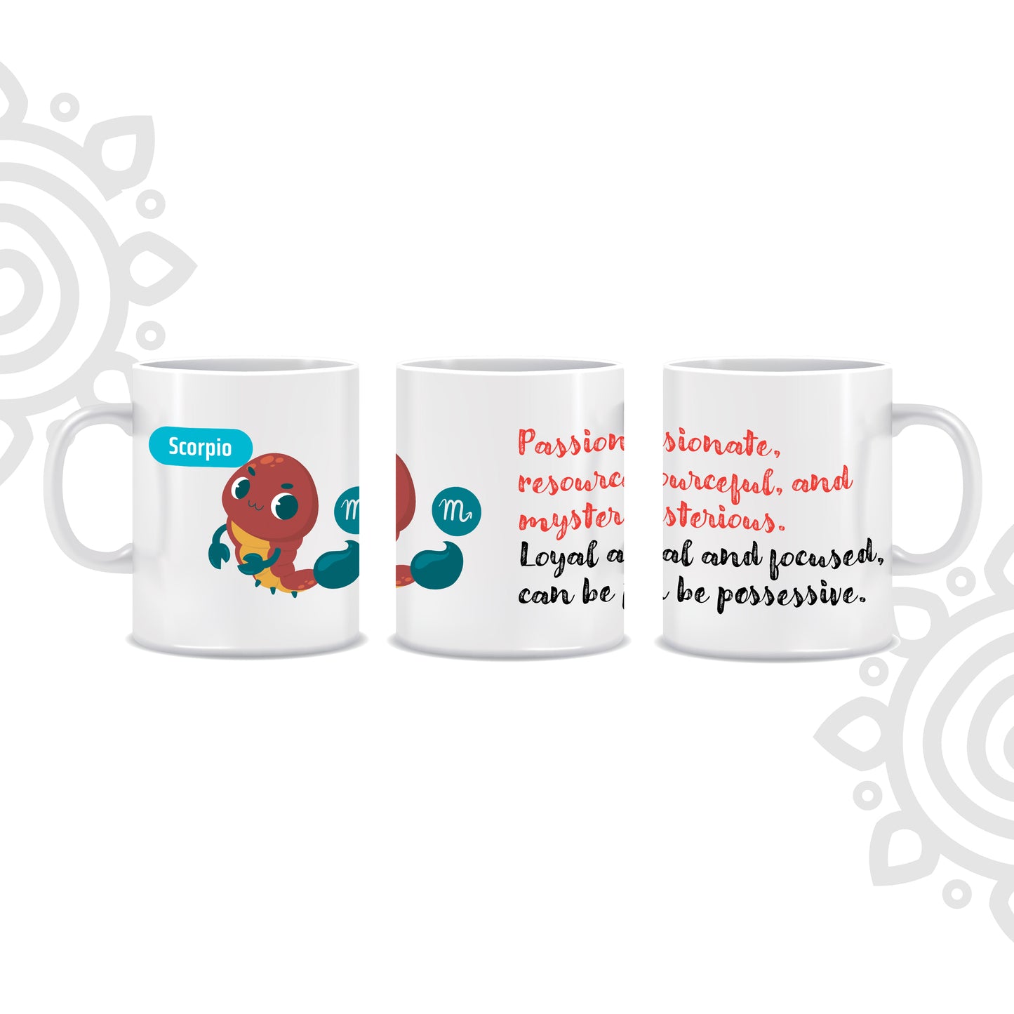 White Ceramic Coffee Mug | Zodiac Sign | Scorpio | 325 ML | Pack of 1