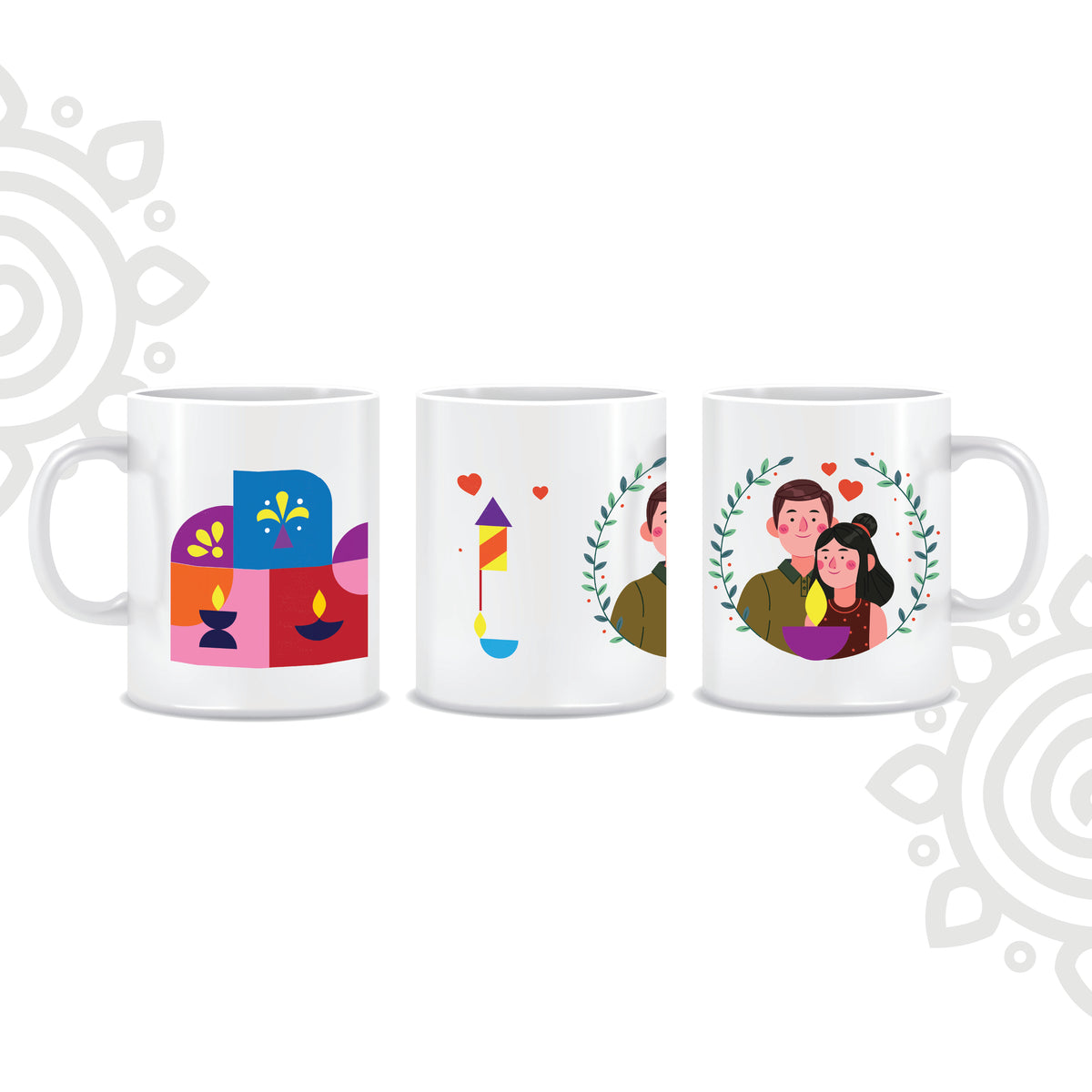 Deepawali Collection | Colorful Ceramic Coffee Mug | Style #1