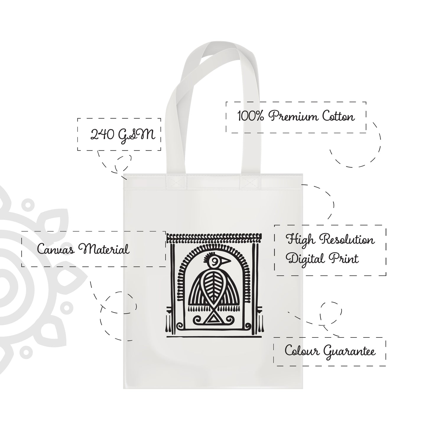 Cotton Canvas Tote Bag - 14"X16" - Style #10