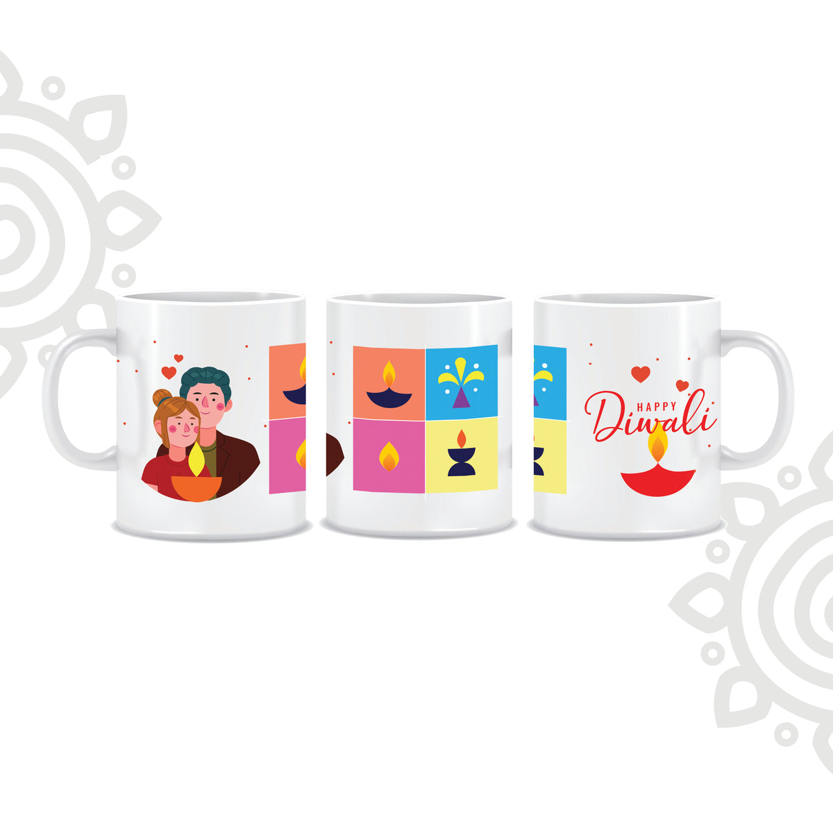 Deepawali Collection | Colorful Ceramic Coffee Mug | Style #5