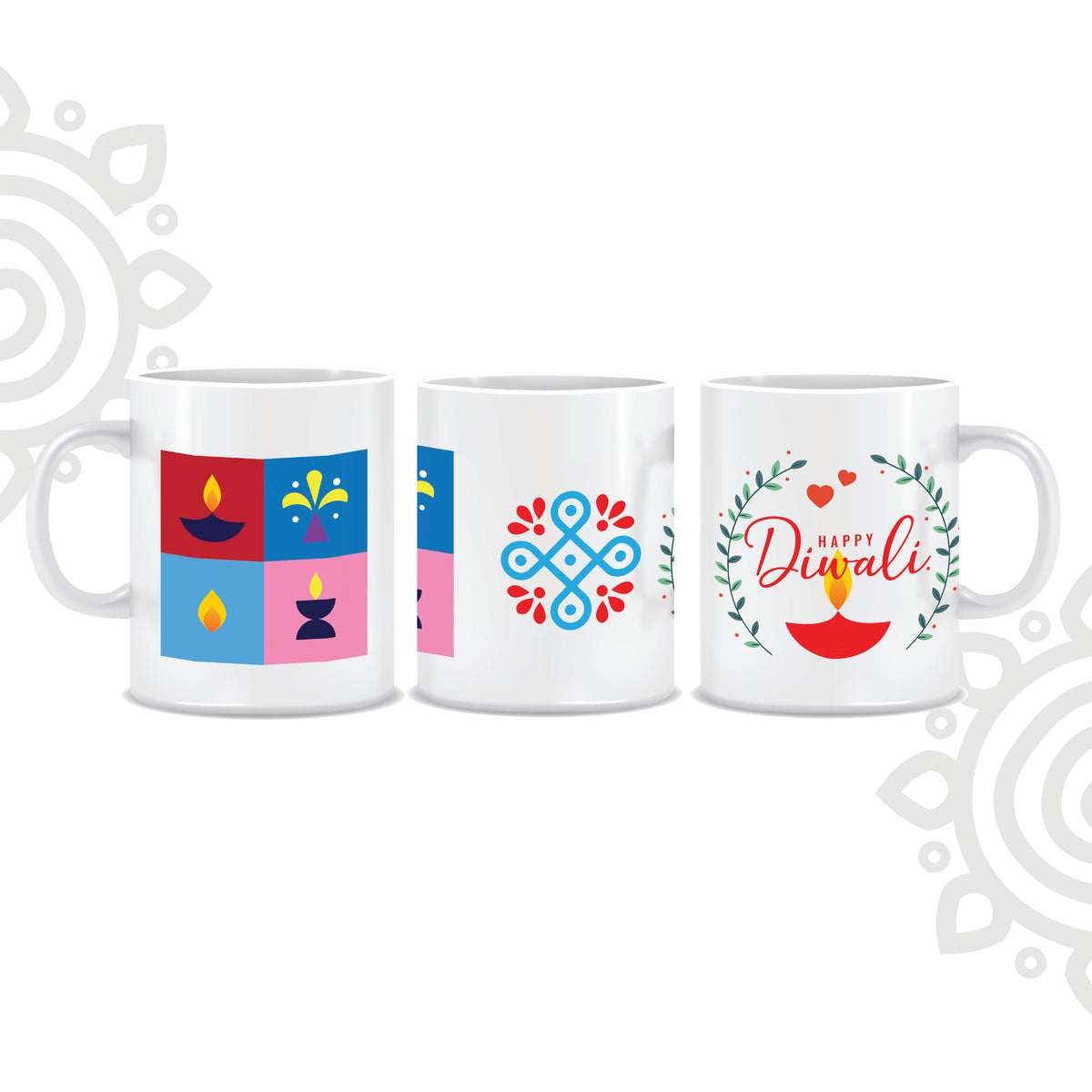 Deepawali Collection | Colorful Ceramic Coffee Mug | Style #6