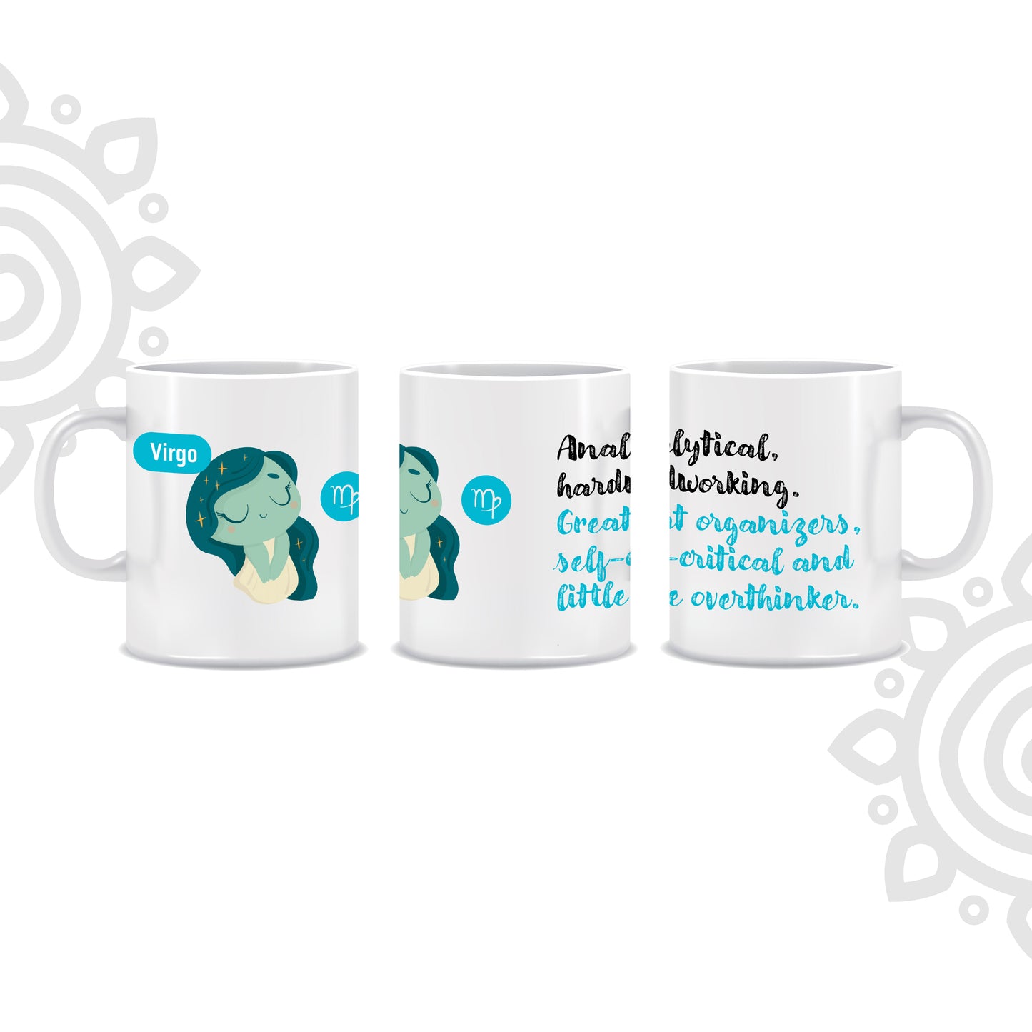 White Ceramic Coffee Mug | Zodiac Sign | Virgo | 325 ML | Pack of 1