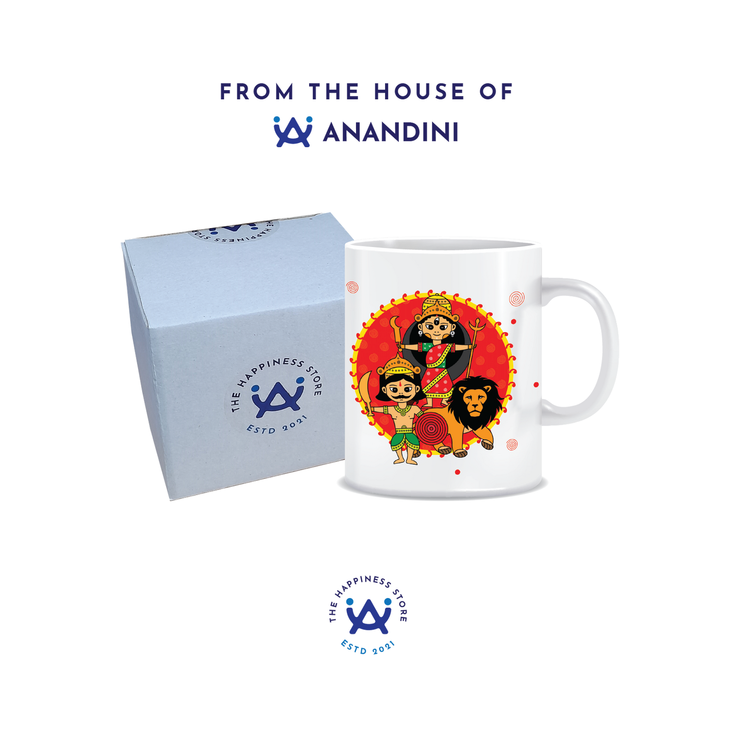 Goddess Durga - 1 | Maa Durga | White Ceramic Coffee Mug | Printed | Motivational | 325 ML | Pack of 1