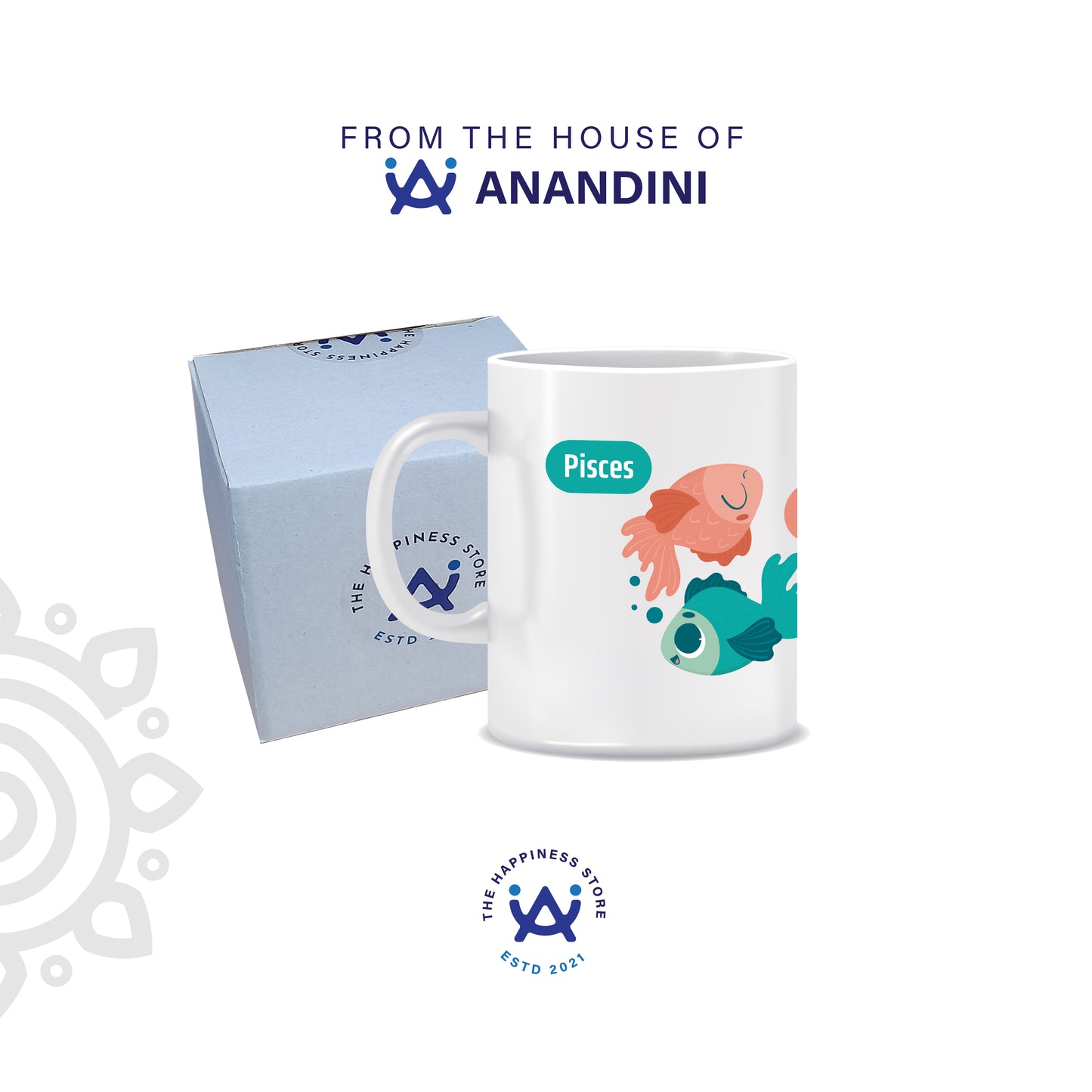 White Ceramic Coffee Mug | Zodiac Sign | Pisces | 325 ML | Pack of 1