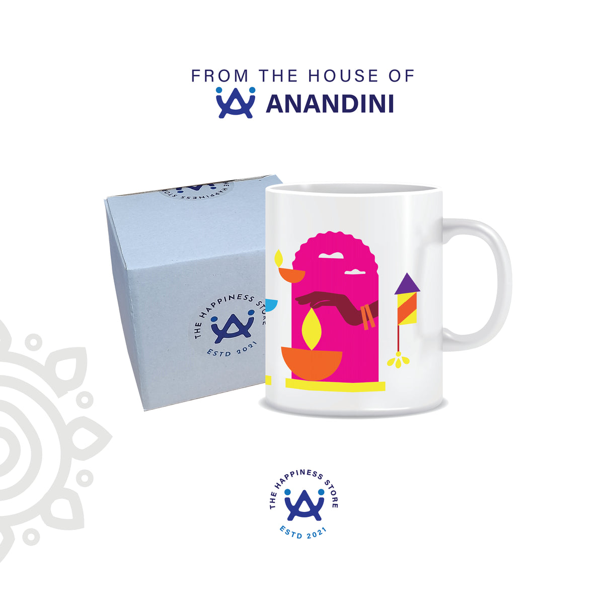 Deepawali Collection | Colorful Ceramic Coffee Mug | Style #13