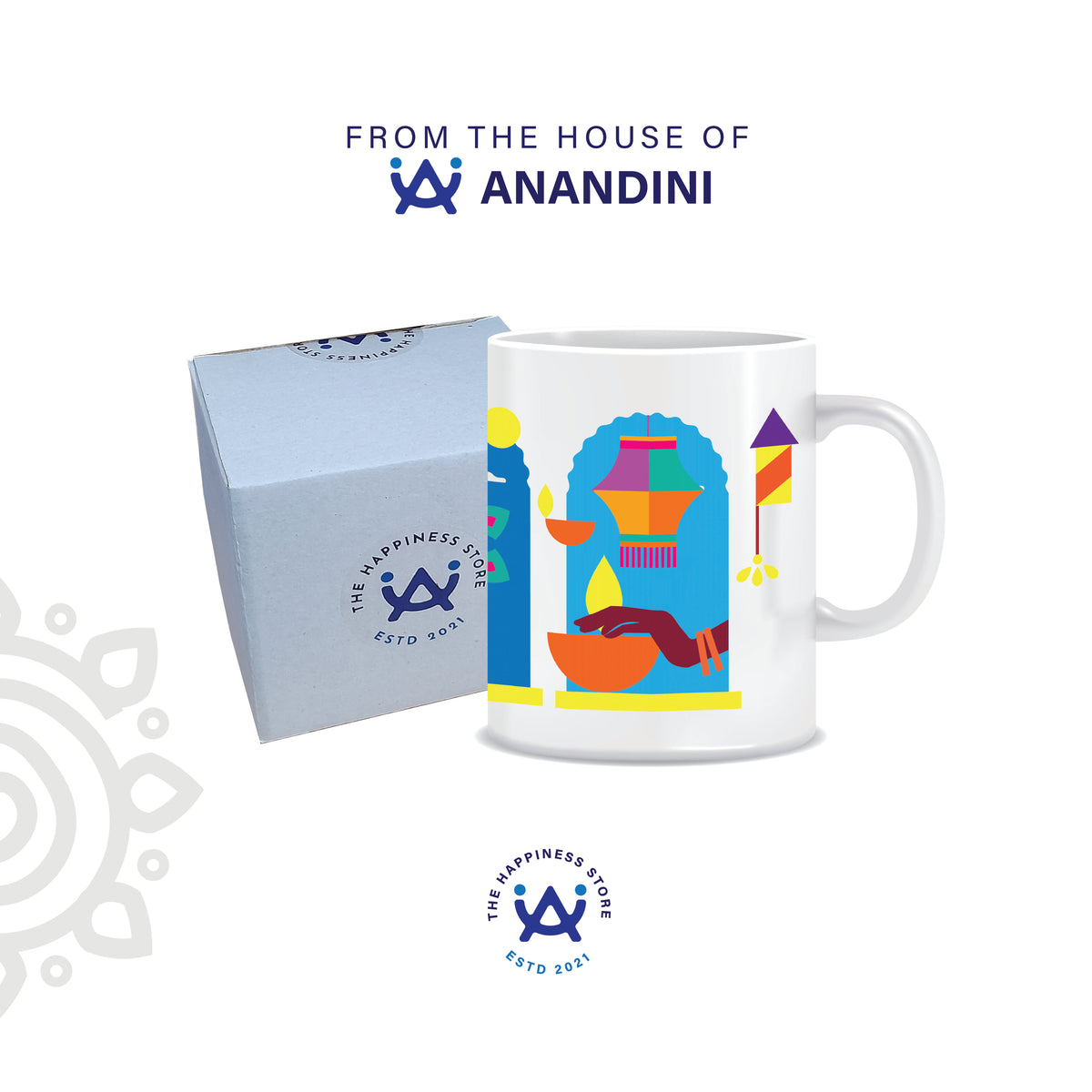 Deepawali Collection | Colorful Ceramic Coffee Mug | Style #15