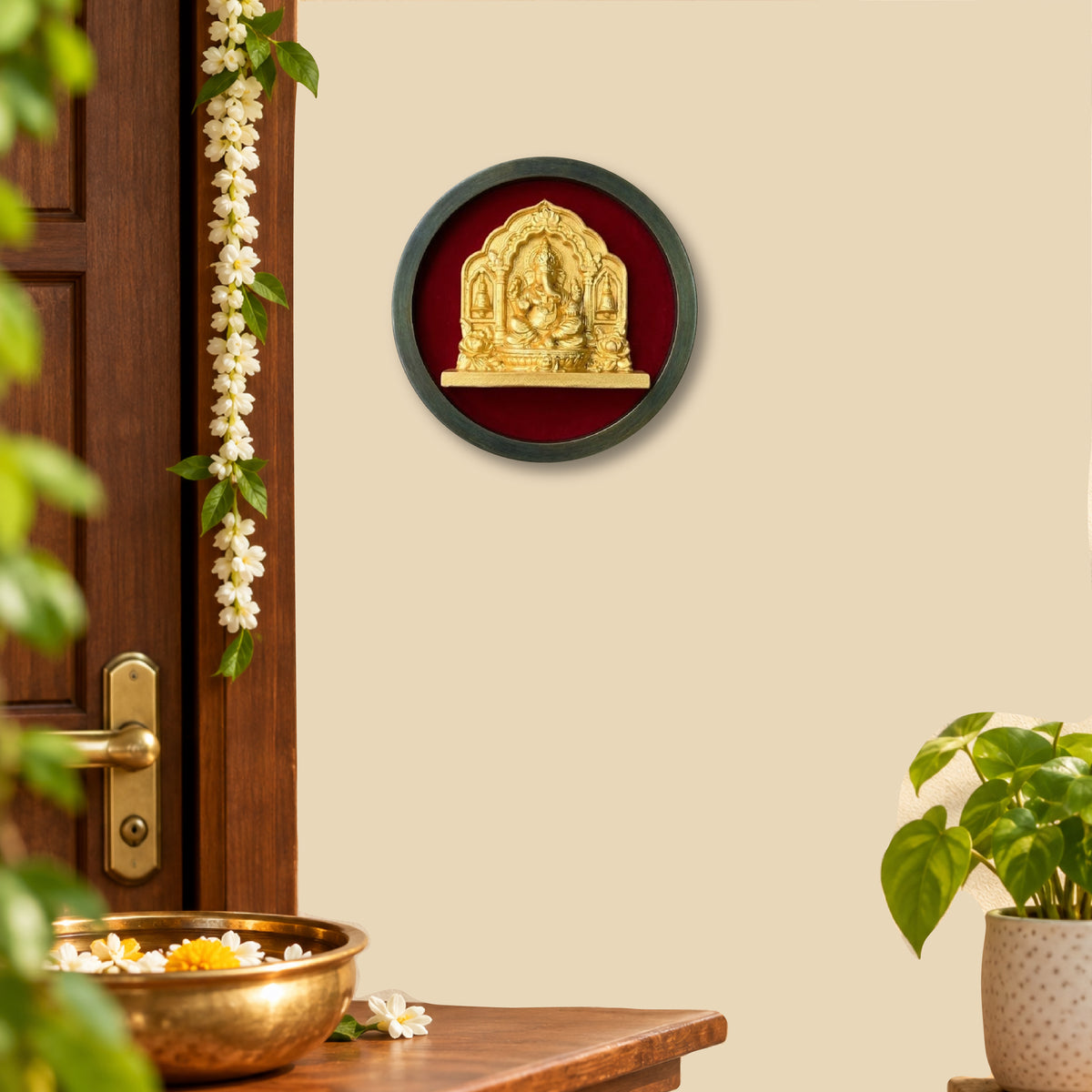 OM | Decorative Wall Plate | Sacred Door Hanging | For Home & Office | Style #2