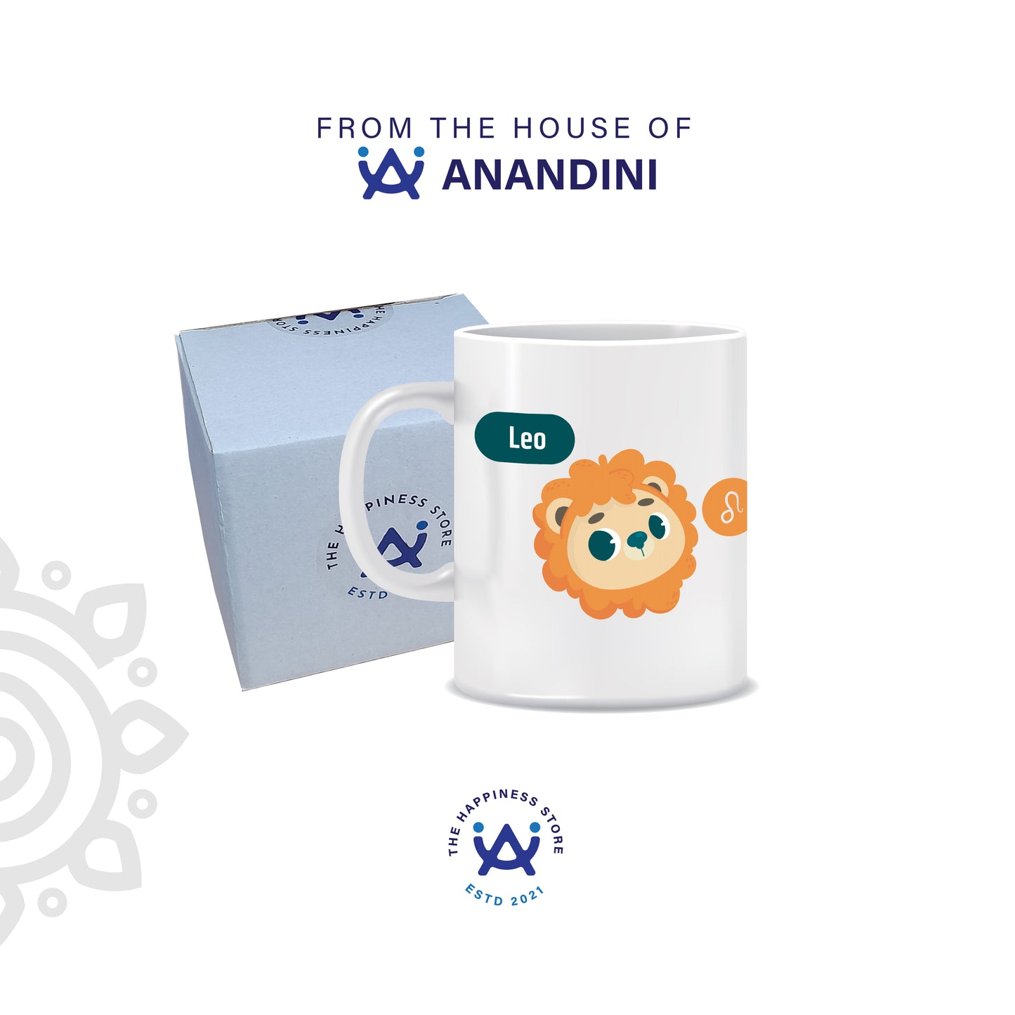 White Ceramic Coffee Mug | Zodiac Sign | Leo | 325 ML | Pack of 1