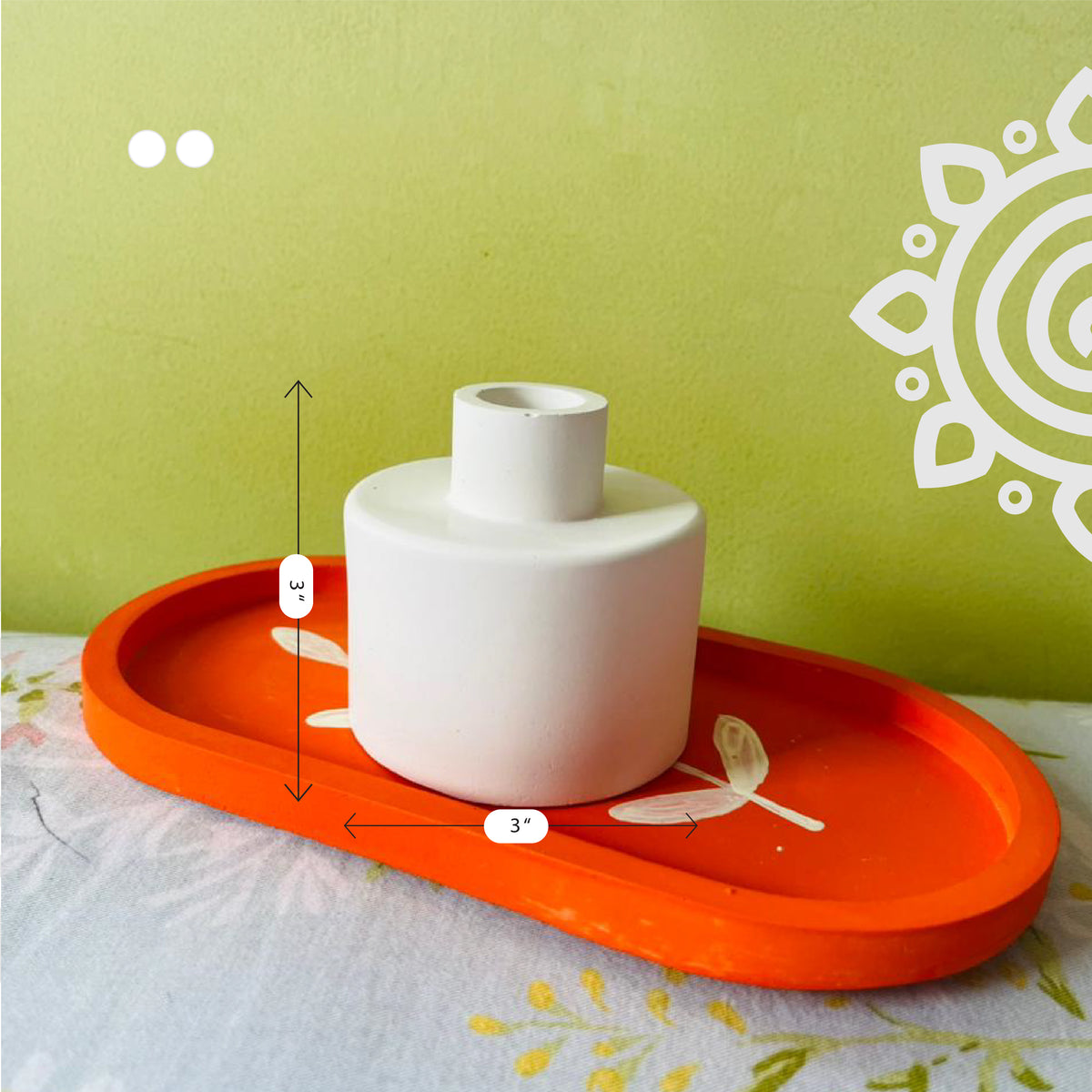 Decorative Mini Planter with Tray | Set of 2 | Style #1