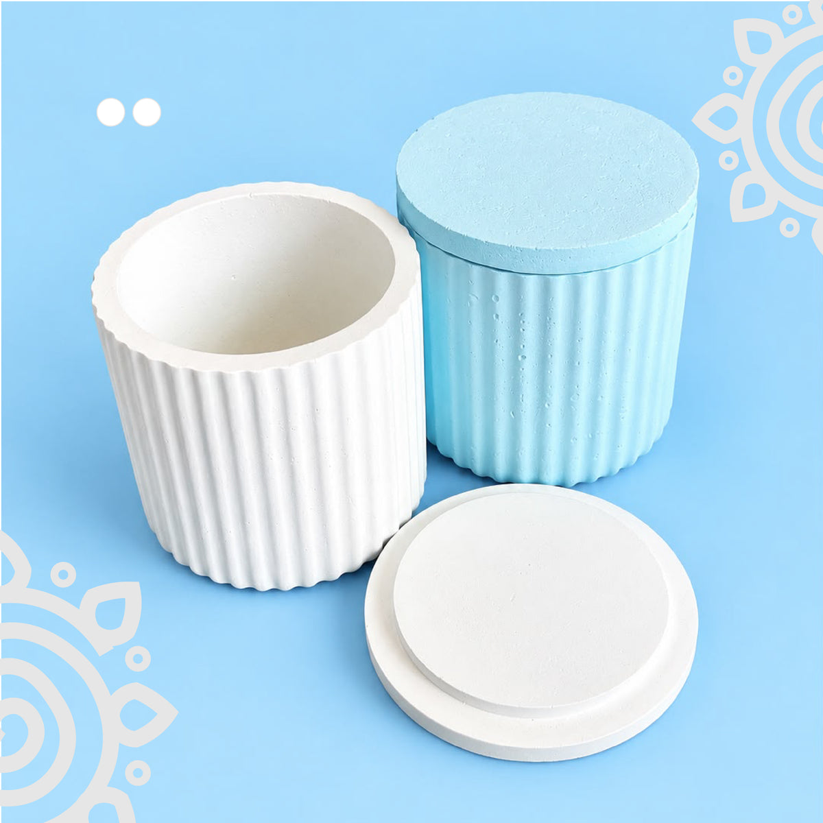 Candle Jar with Lid | Storage container | Set of 2 | Style #1