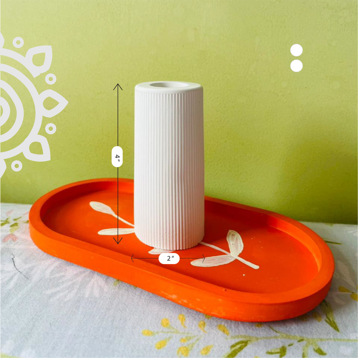 Decorative Mini Planter with Tray | Set of 2 | Style #1