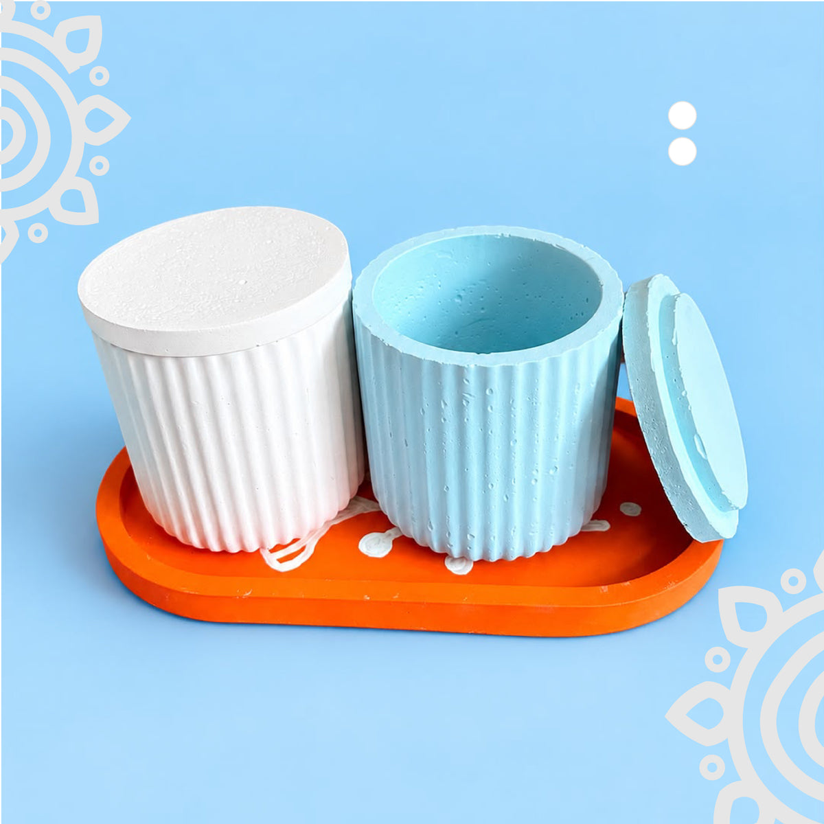 Candle Jar with Lid | Storage container | Set of 2 | Style #1