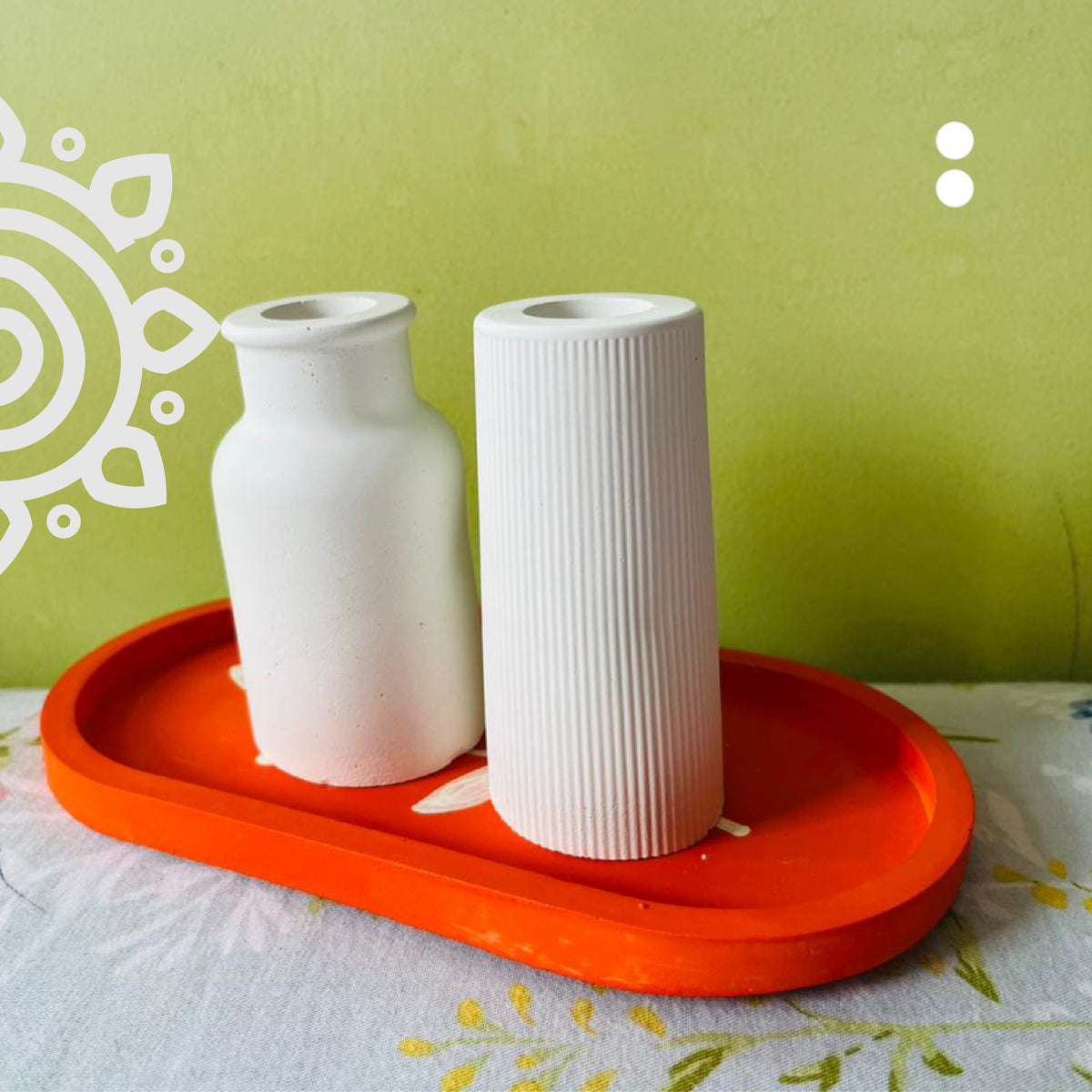 Decorative Mini Planter with Tray | Set of 2 | Style #2