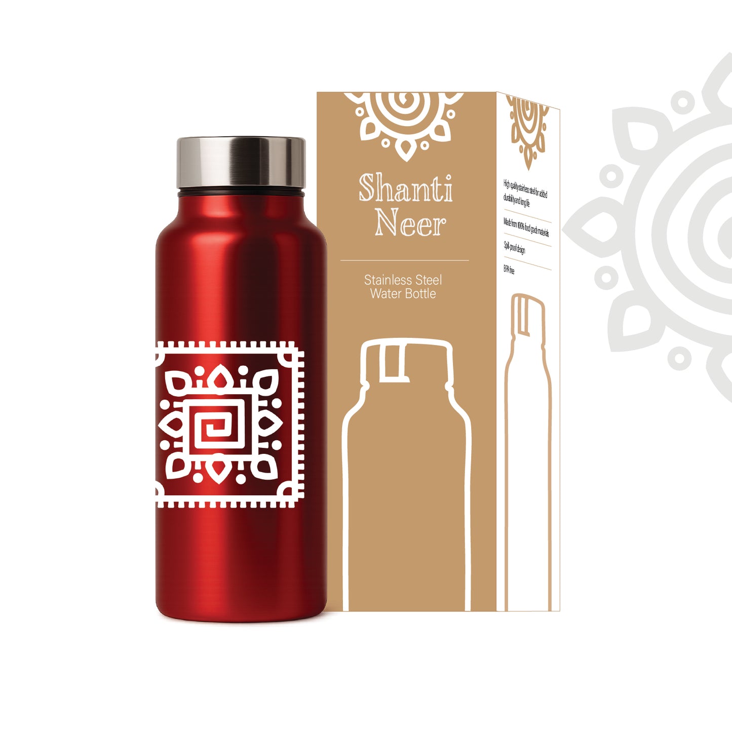Shanti Neer | Designer Stainless Steel Water Bottle | Style #2