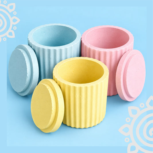 Candle Jar with Lid | Storage container | Set of 3 | Style #2